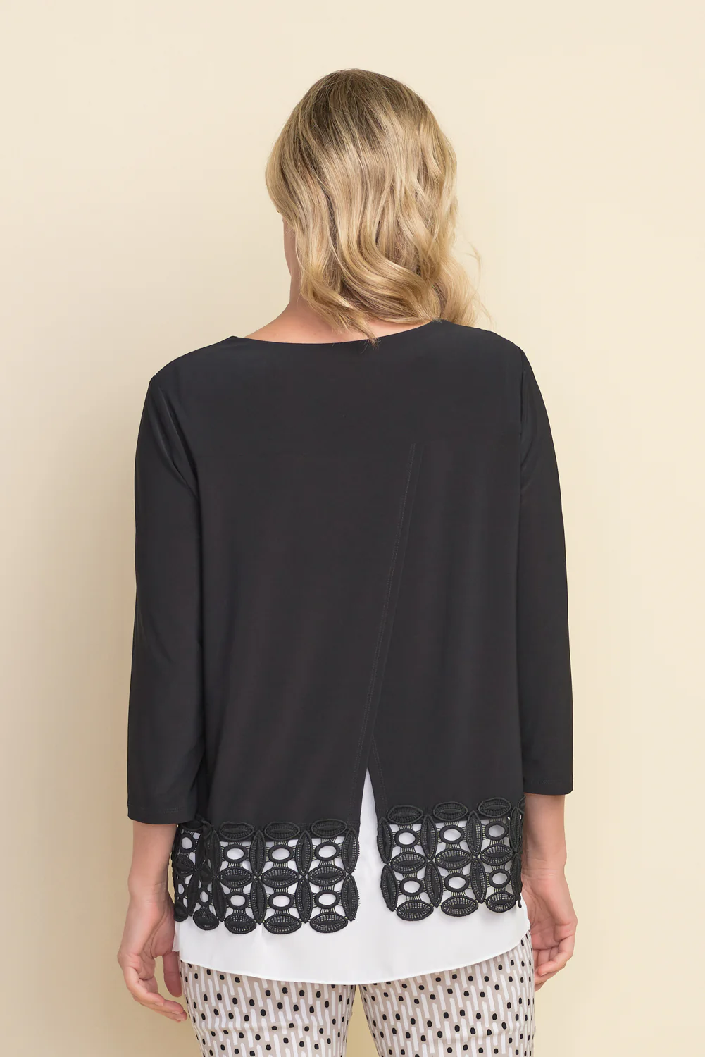 Joseph Ribkoff Black/Off White Top Style 212110 - Image 2