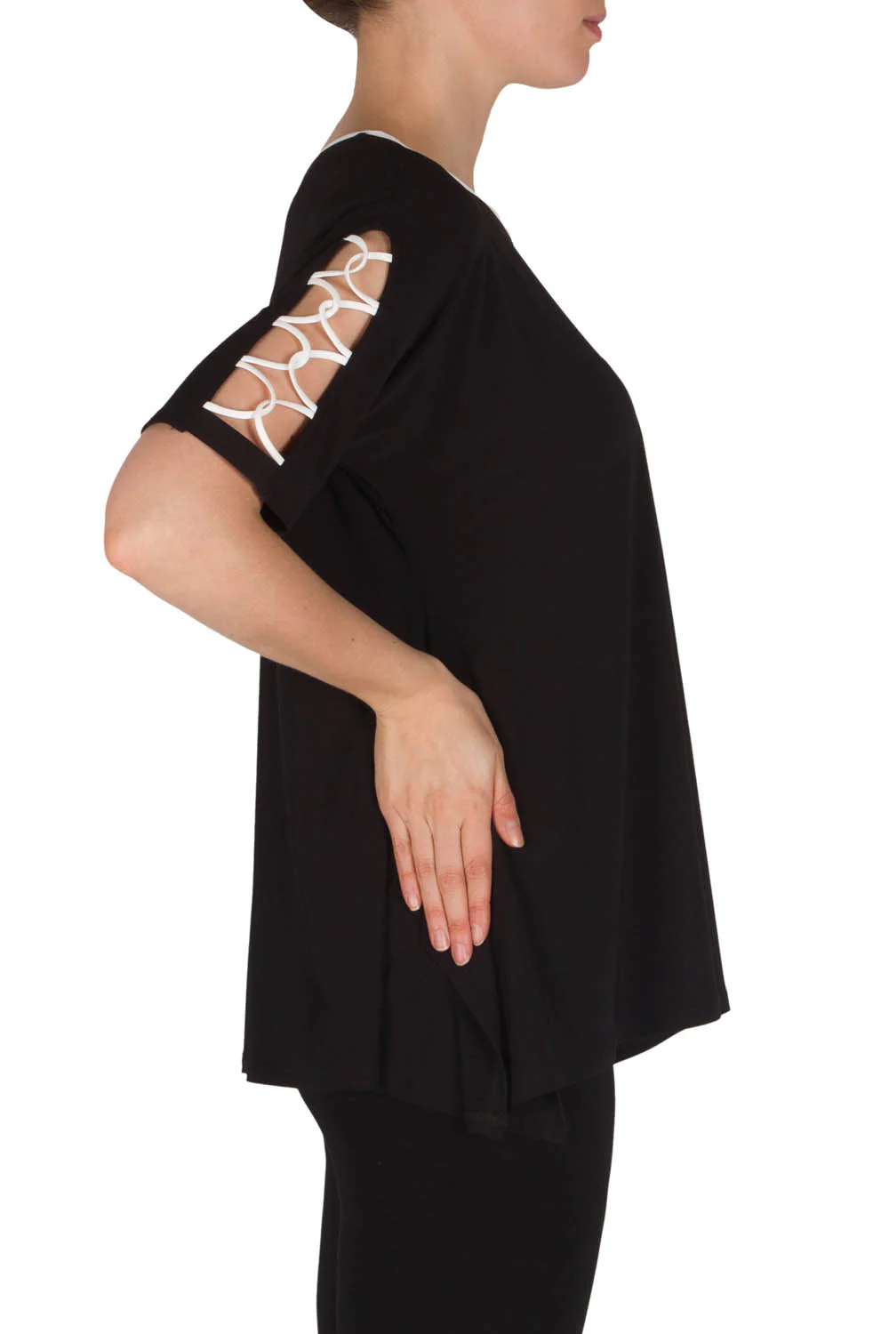 Joseph Ribkoff Black/Off-White Tunic Style 182210 - Image 2