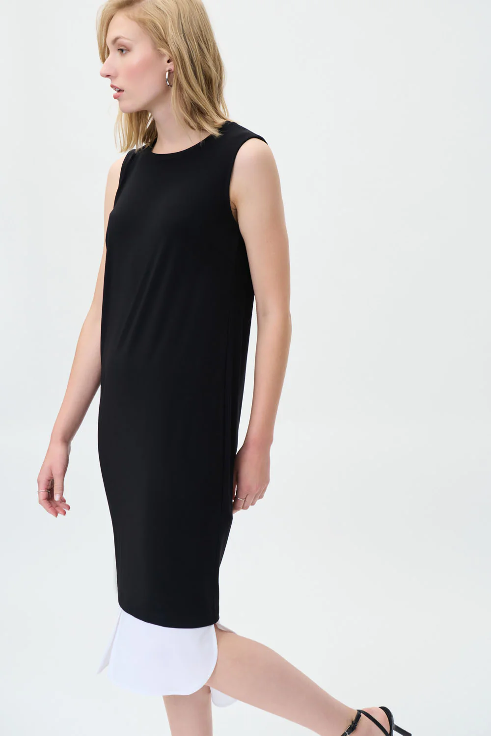 Joseph Ribkoff Black/Optic White Dress Style 231114 - Image 2