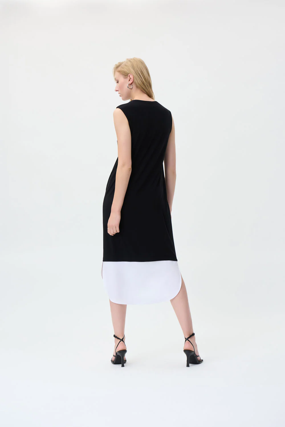 Joseph Ribkoff Black/Optic White Dress Style 231114 - Image 4