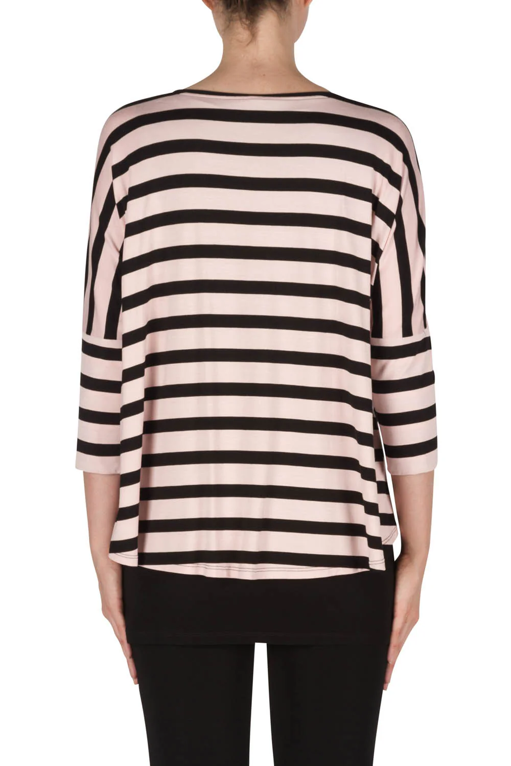 Joseph Ribkoff Black/Pink Tunic Style 181307 - Image 2