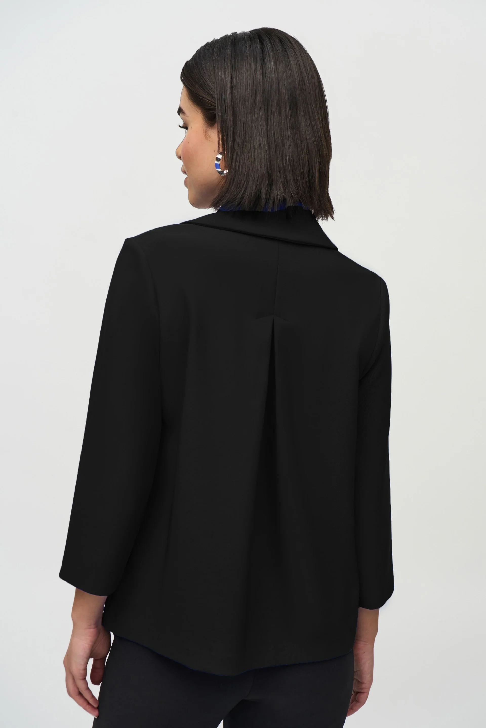 Joseph Ribkoff Black Pleated Trapeze Jacket Style 244011 - Image 2