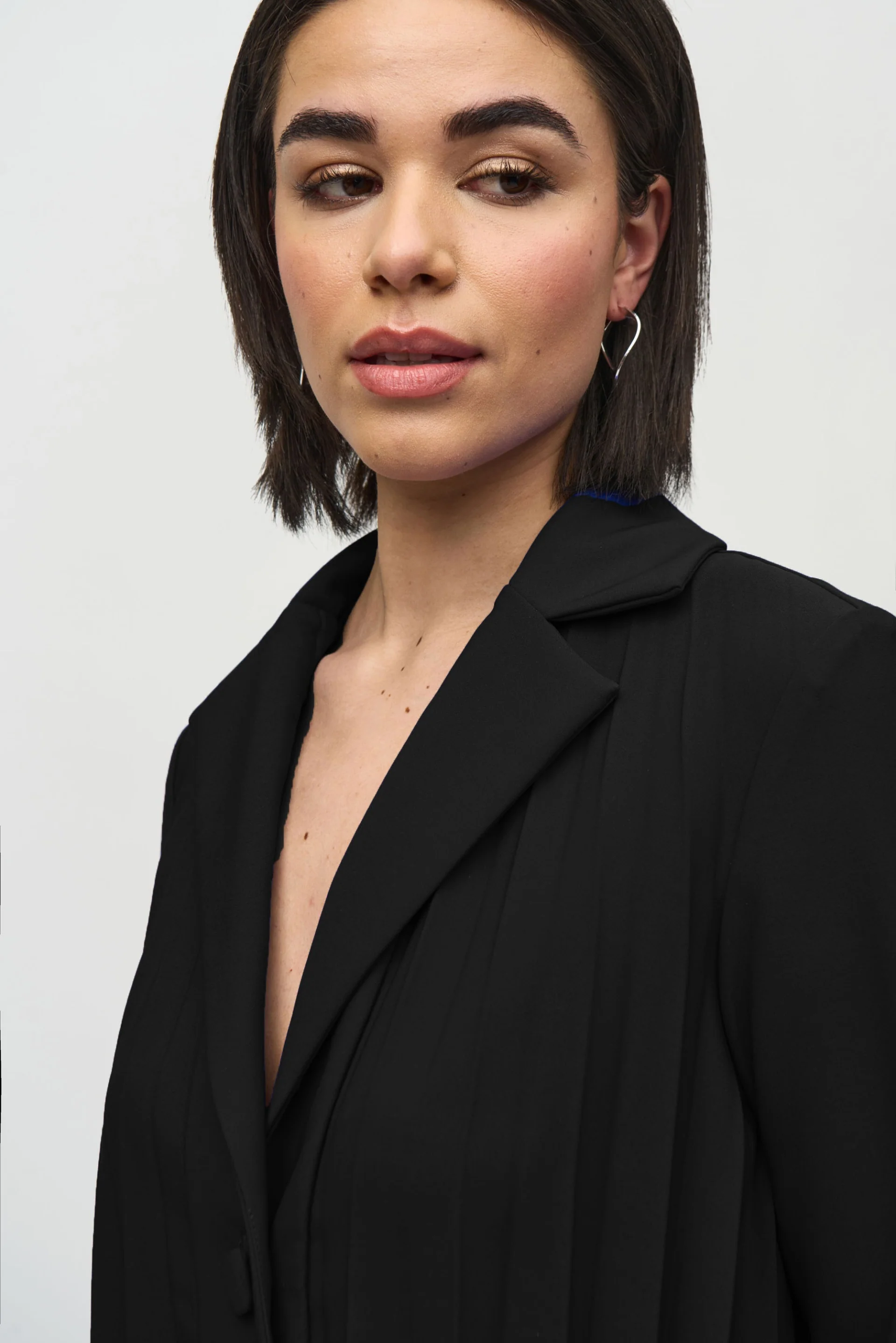 Joseph Ribkoff Black Pleated Trapeze Jacket Style 244011 - Image 3