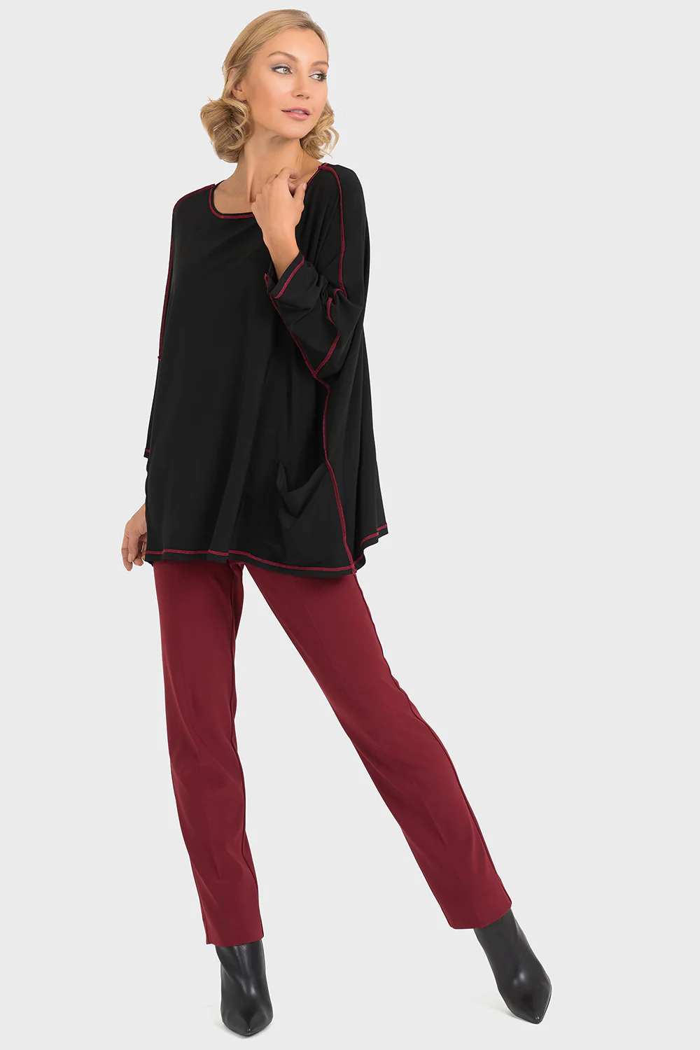 Joseph Ribkoff Black/Red Top Style 193146 - Image 2