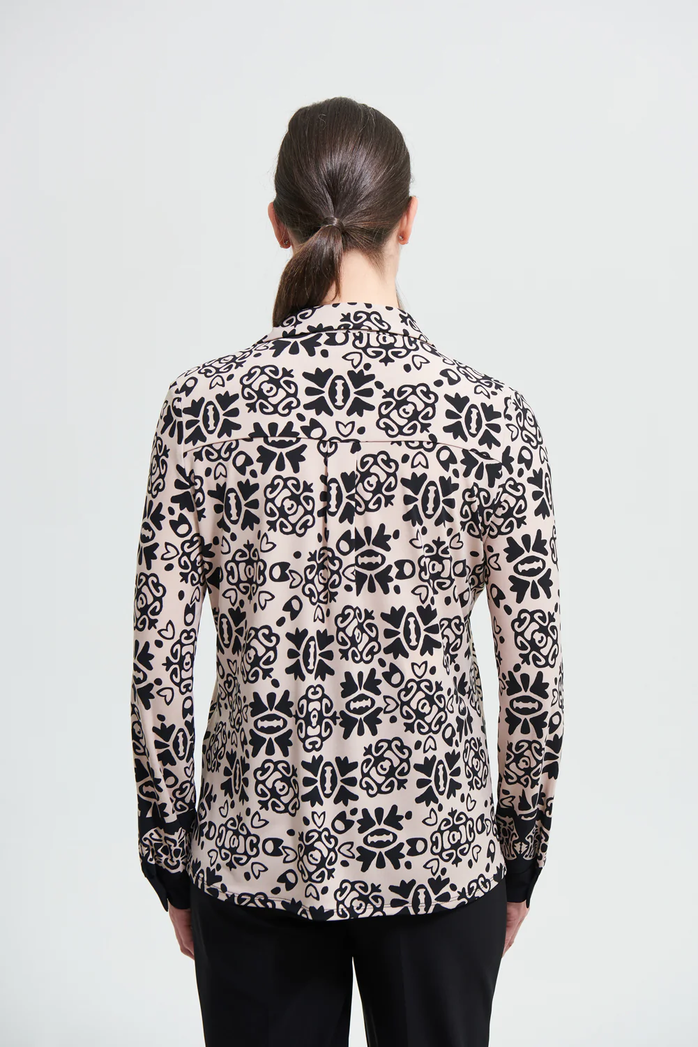Joseph Ribkoff Black/Sand Blouse Style 213275 - Image 3