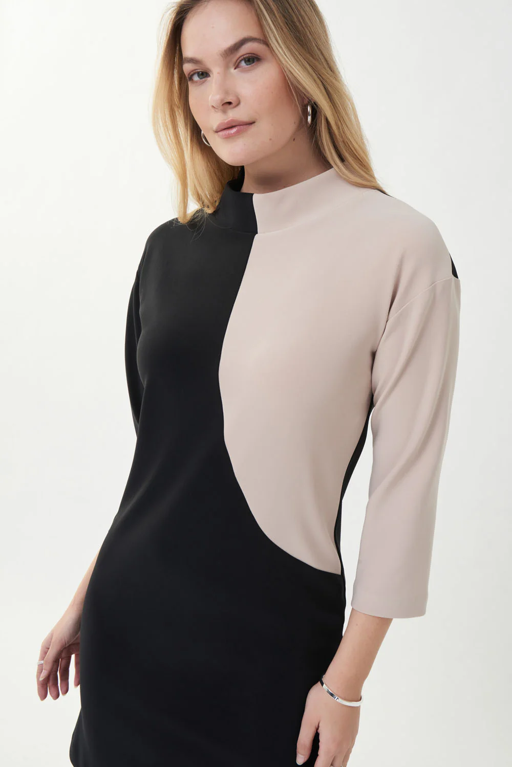 Joseph Ribkoff Black/Sand Dress Style 223289 - Image 2