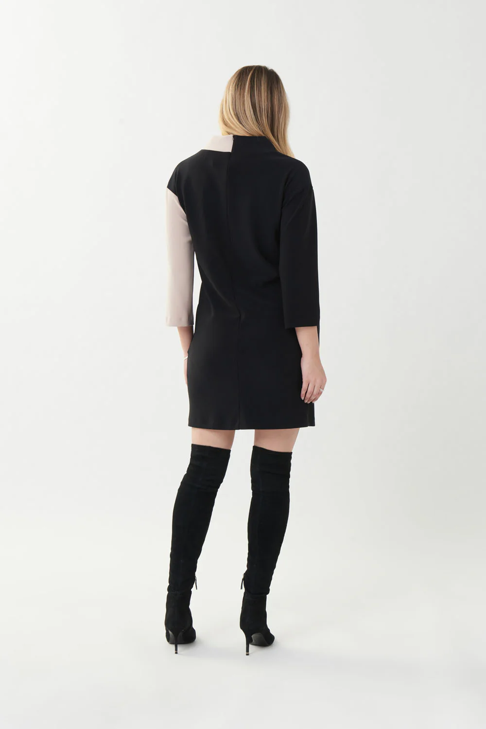 Joseph Ribkoff Black/Sand Dress Style 223289 - Image 4
