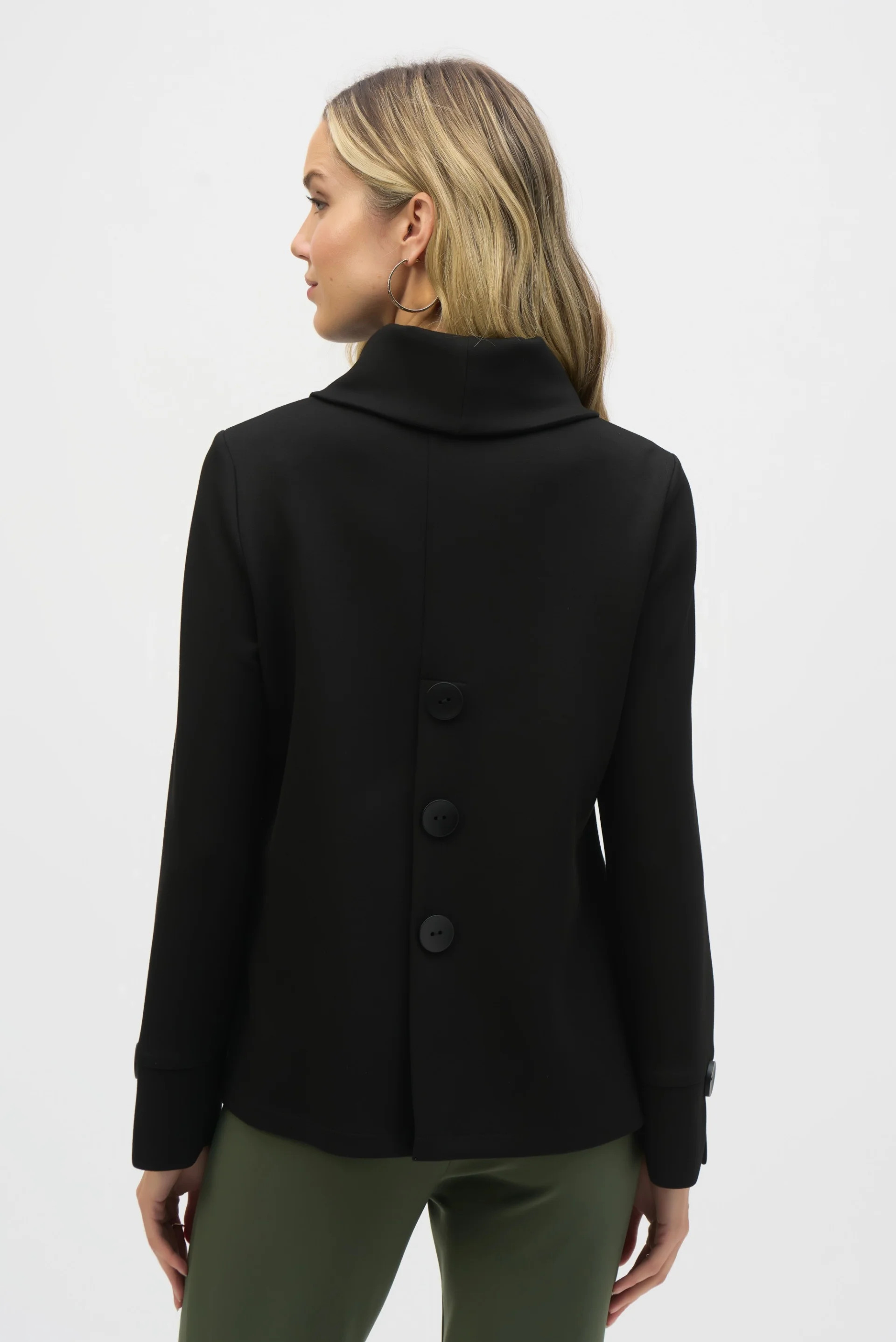 Joseph Ribkoff Black Scuba Jersey Boxy Top Style 244129 - Image 2