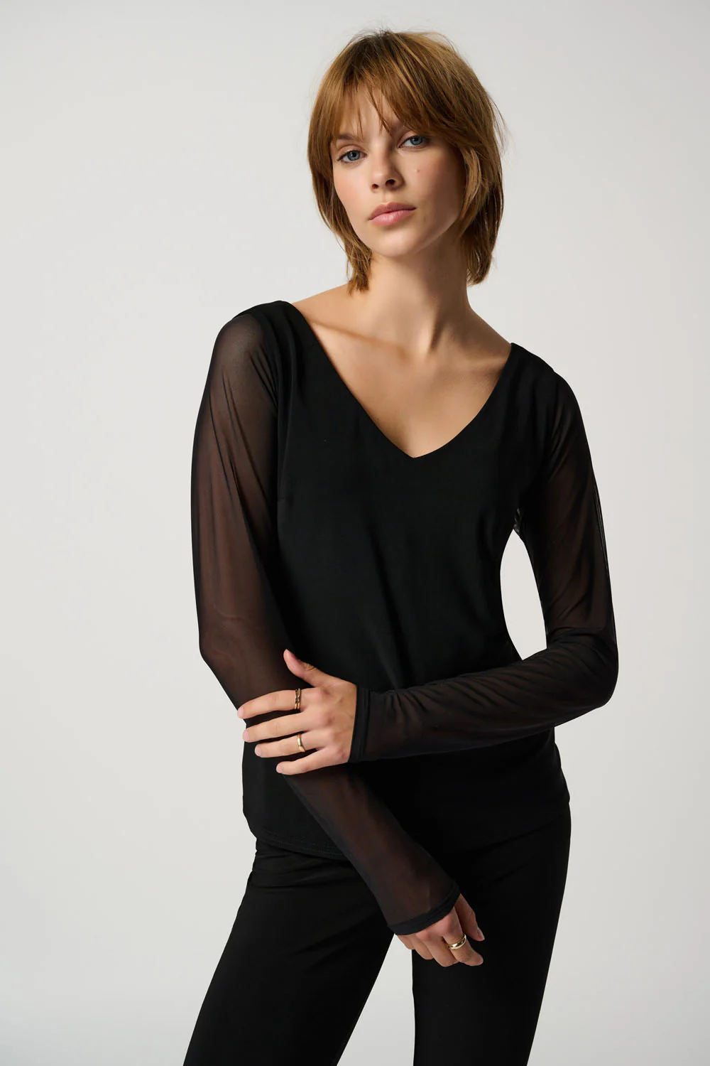 Joseph Ribkoff Black Shadow Sleeves Style 233977 - Image 6