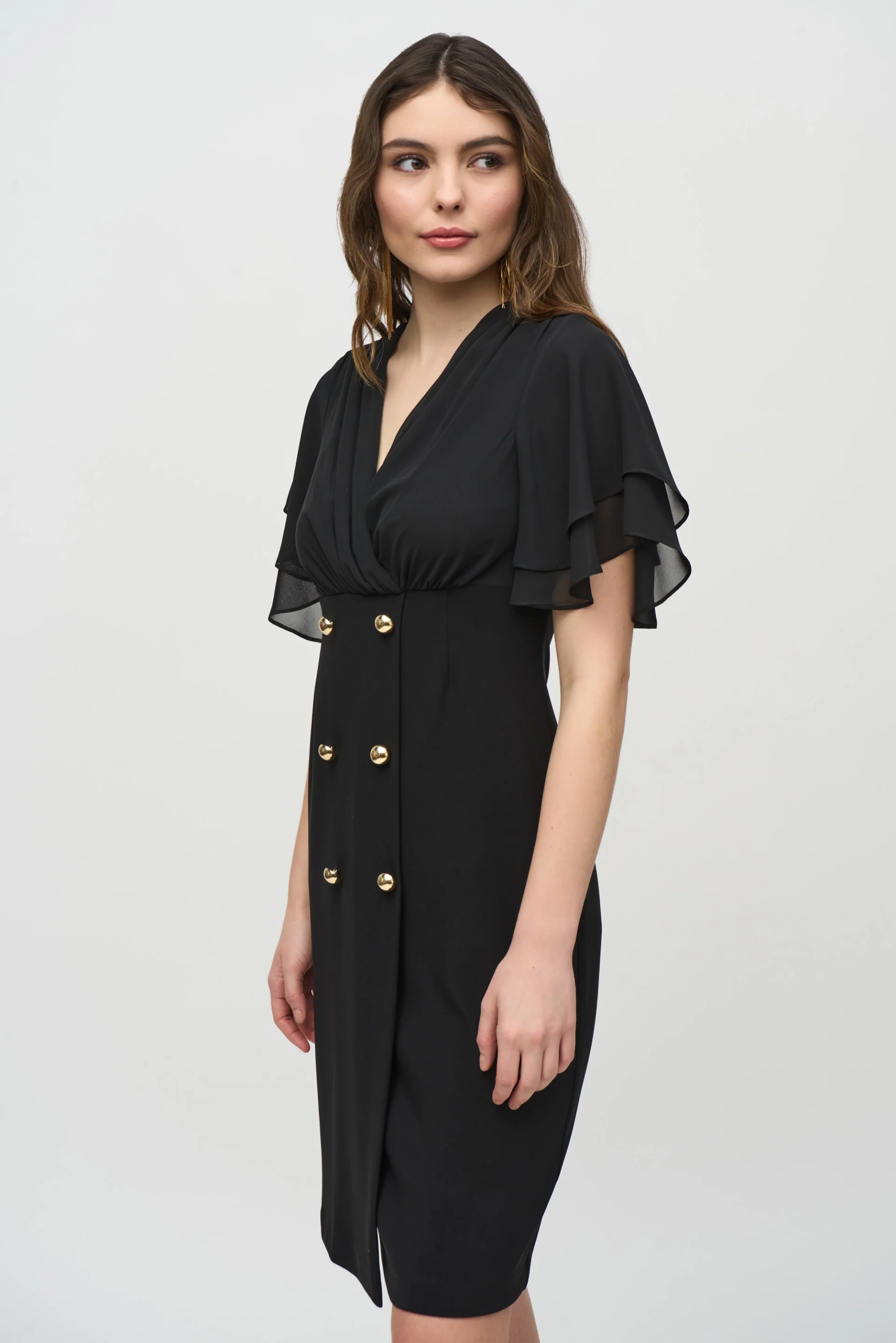 Joseph Ribkoff Black Sheath Dress Style 244126 - Image 3