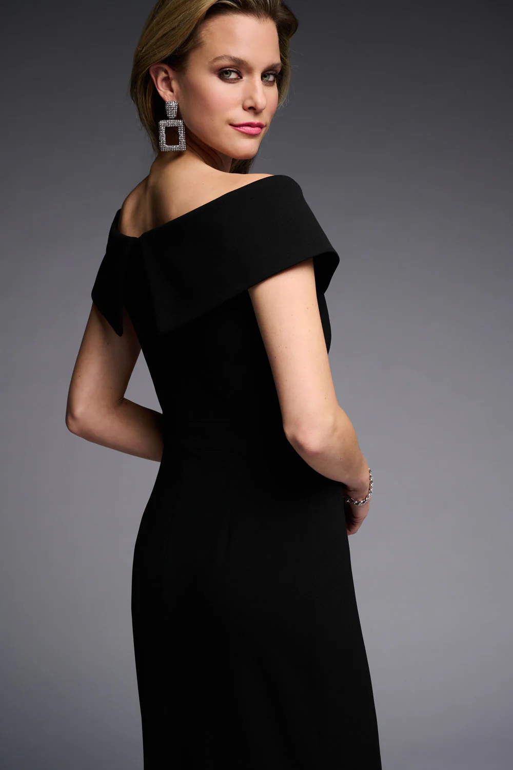 Joseph Ribkoff Black Sheer Panel Dress Style 223743 - Image 4
