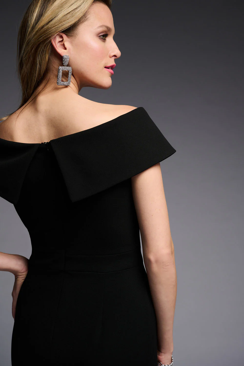 Joseph Ribkoff Black Sheer Panel Dress Style 223743 - Image 5