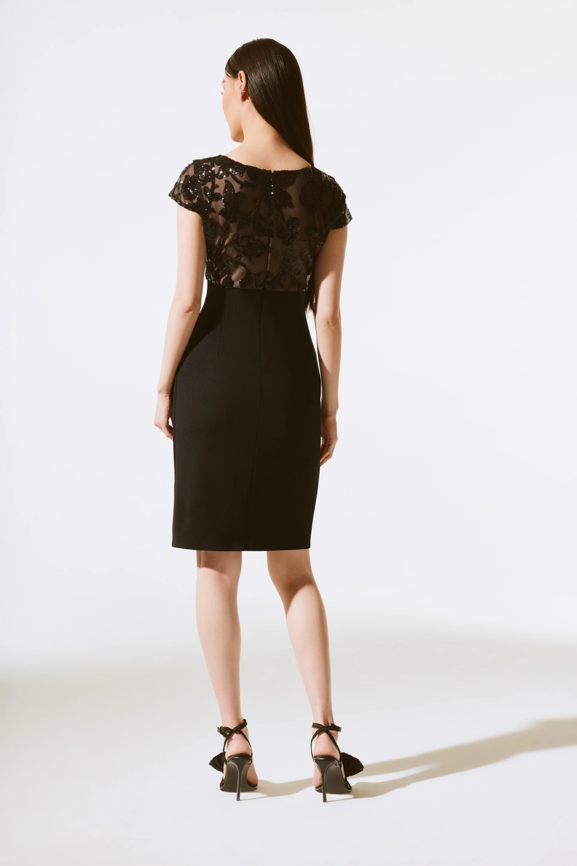 Joseph Ribkoff Black Short Sleeve Sheath Dress Style 243700 - Image 6