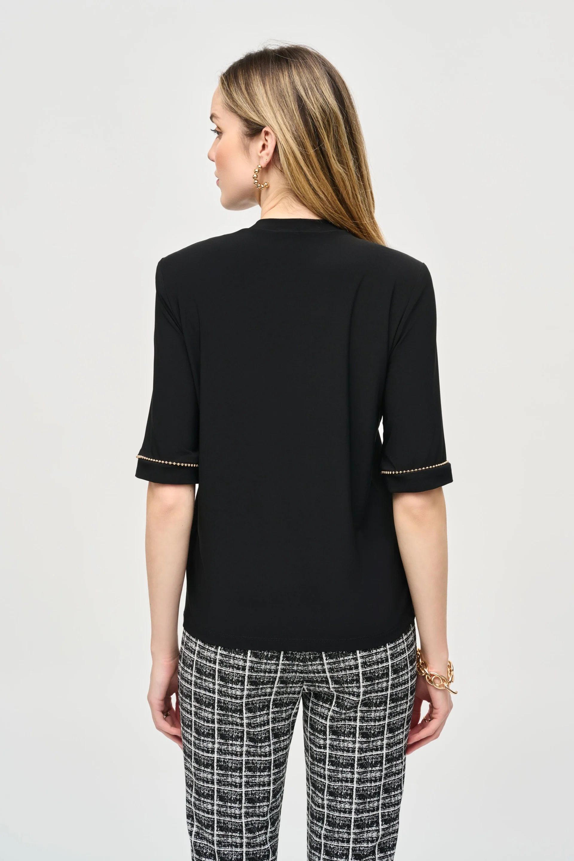 Joseph Ribkoff Black Short Sleeve Top Style 243229 - Image 2