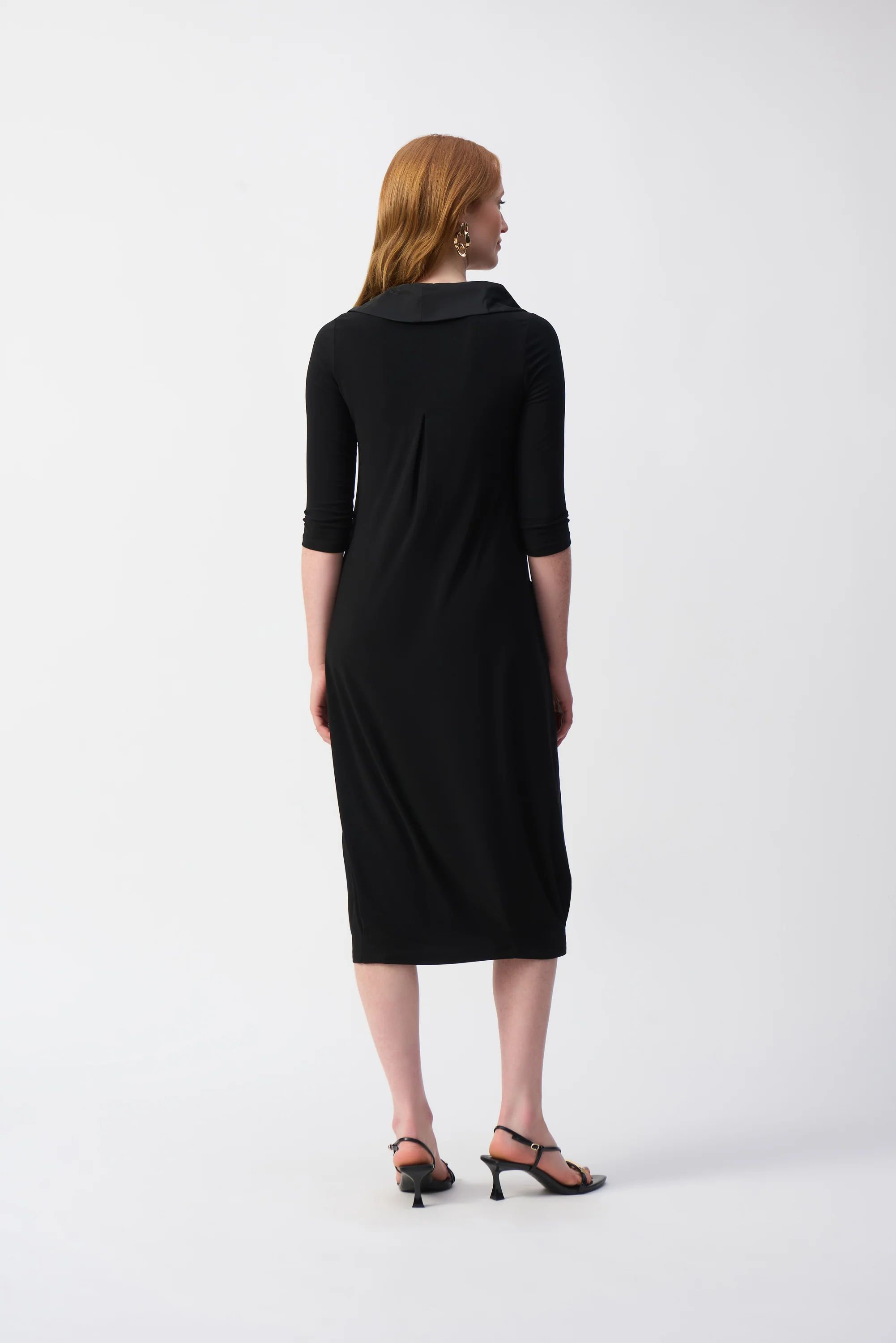 Joseph Ribkoff Black Silky Knit Cocoon Dress Style 251198 - Image 3