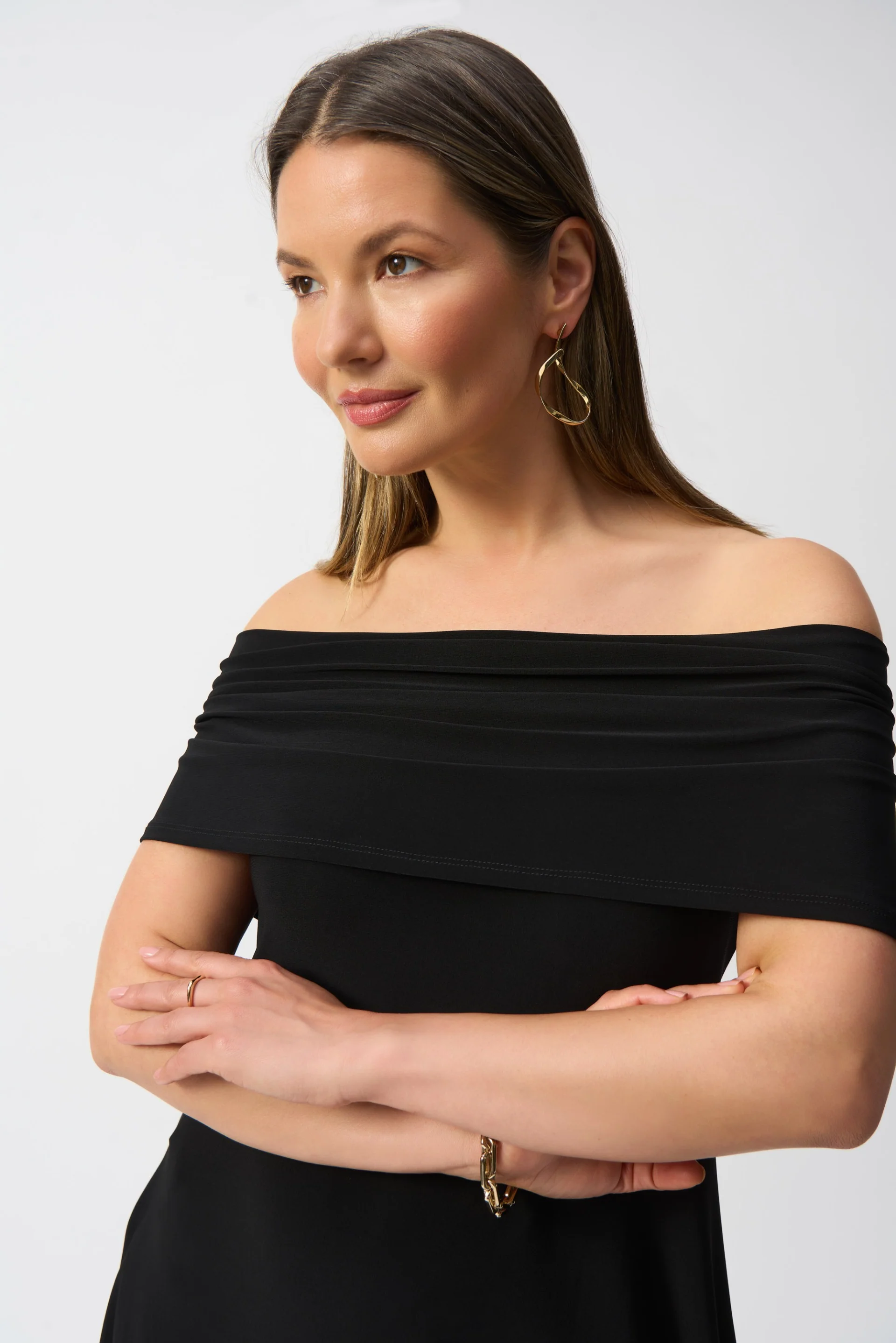 Joseph Ribkoff Black Silky Knit Cocoon Dress Style 251205 - Image 3