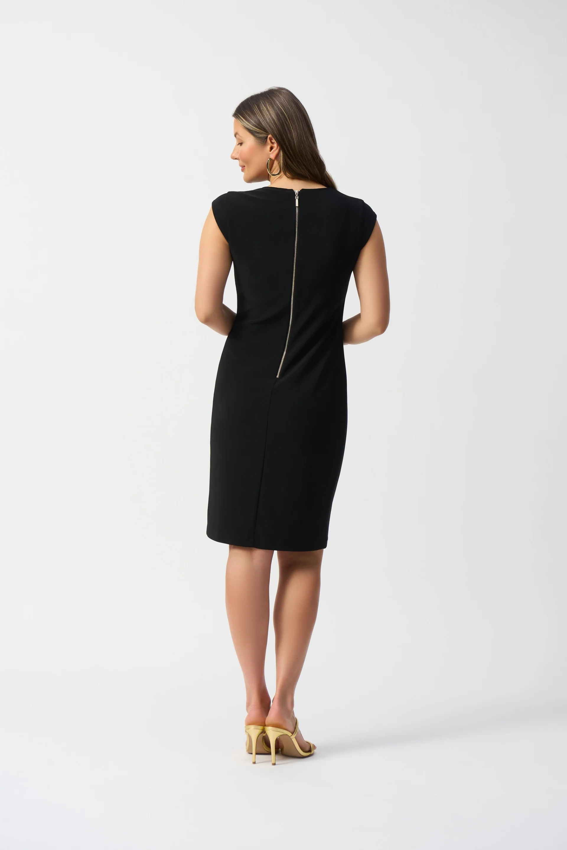 Joseph Ribkoff Black Silky Knit Cutout Sheath Dress Style 251202 - Image 5