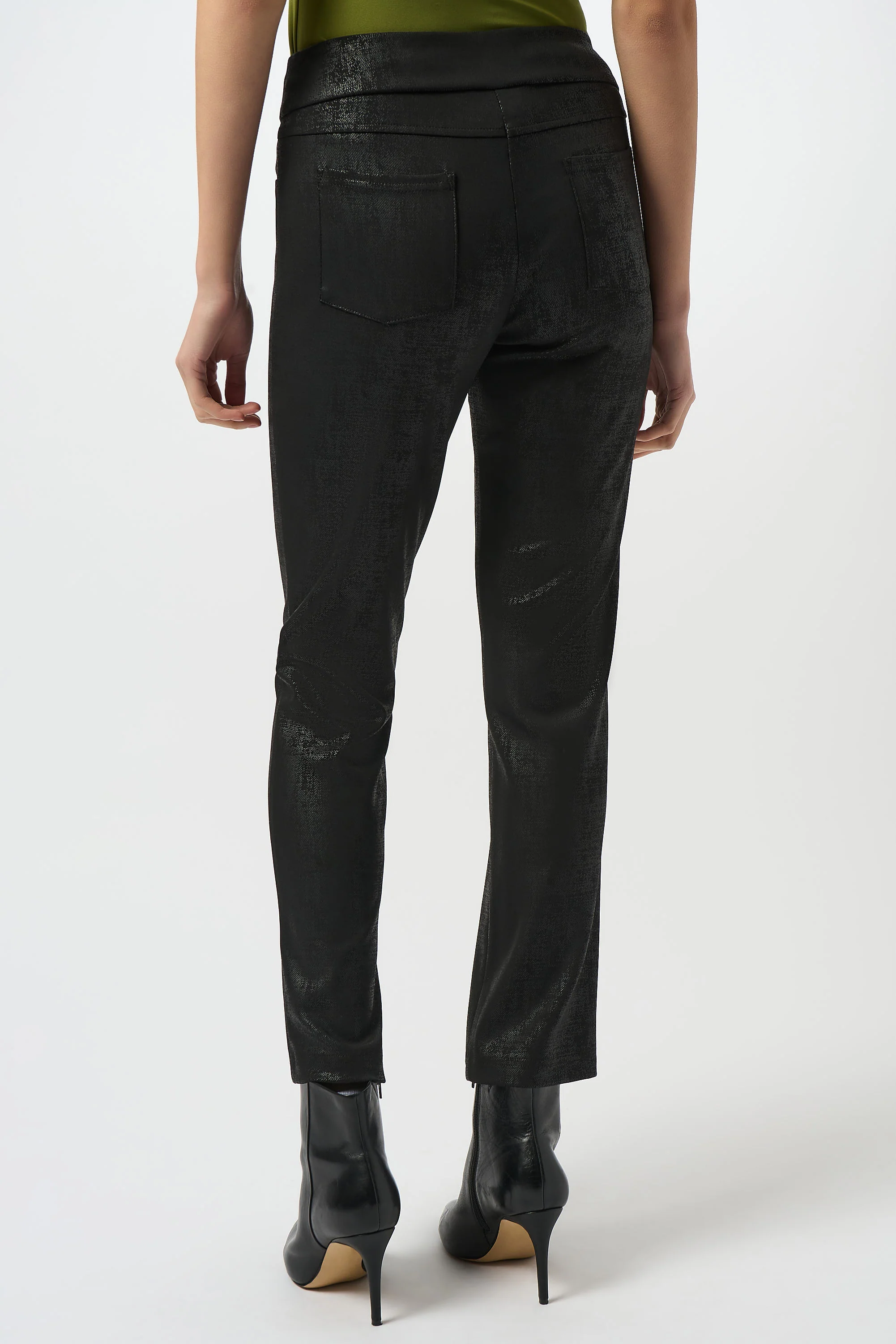 Joseph Ribkoff Black Silky Knit Straight Pull-On Pants Style 253000 - Image 2