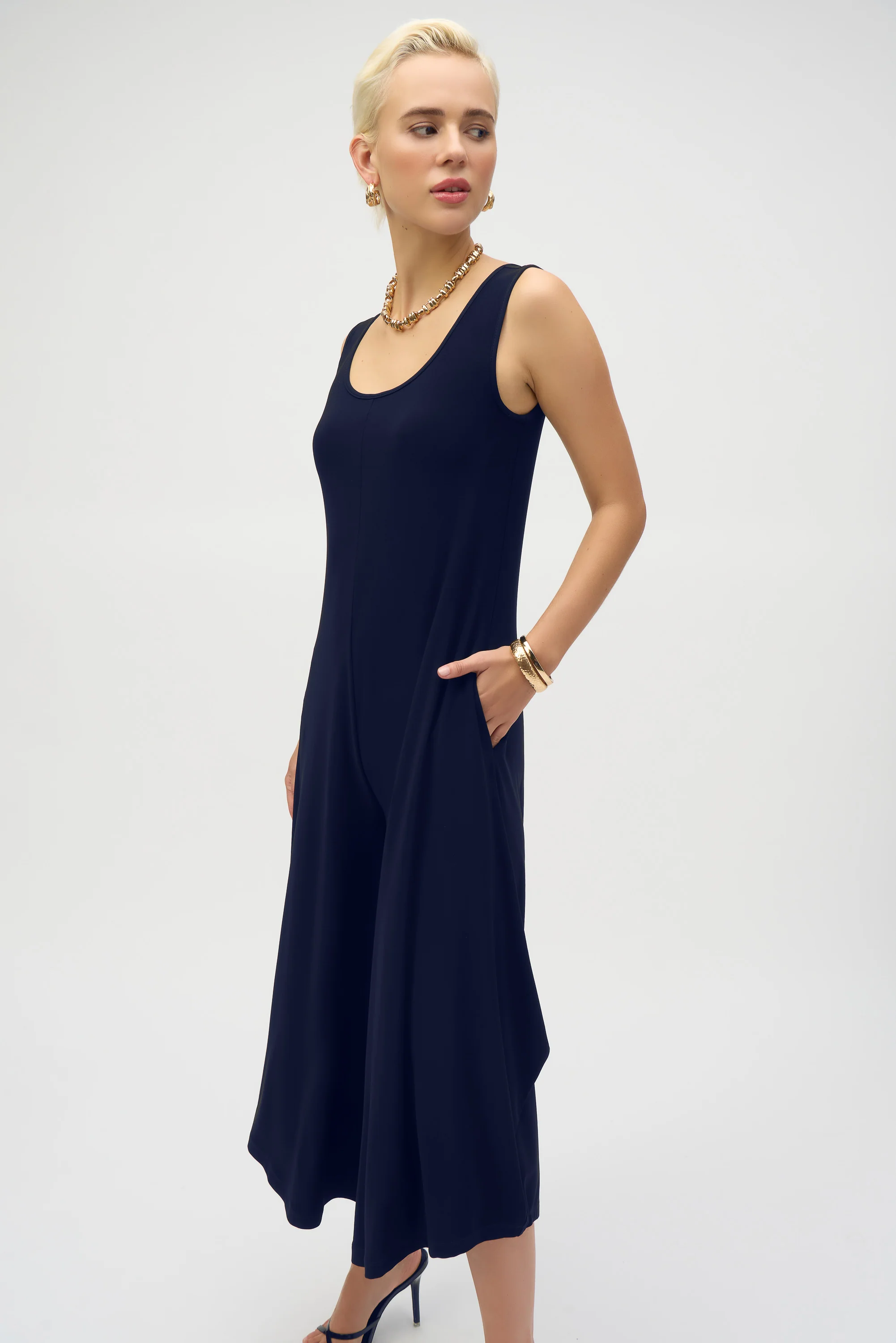 Joseph Ribkoff Wide Leg Sleeveless Jumpsuit Style 252056 - Image 5