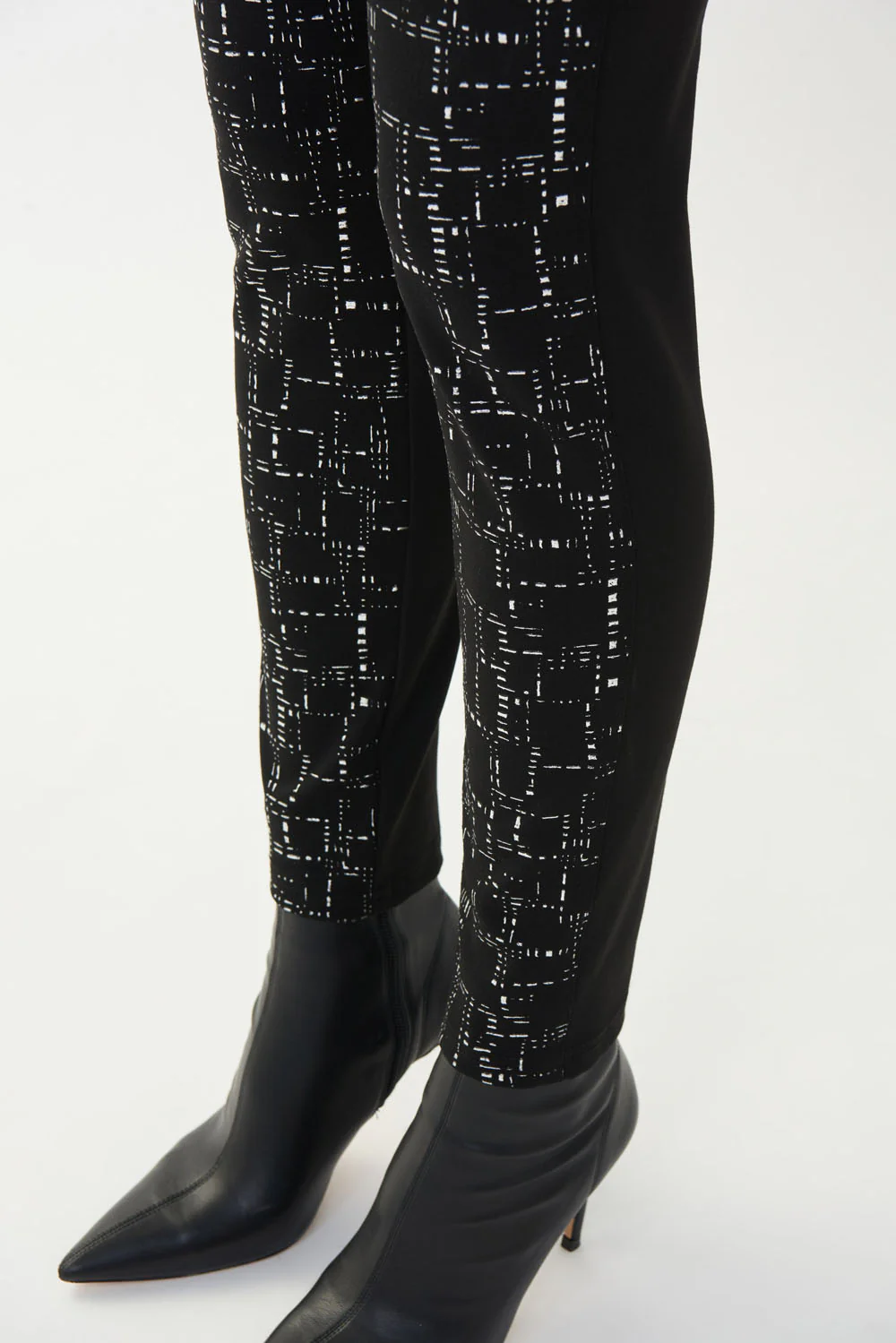 Joseph Ribkoff Black/Silver Abstract Print Pants Style 223248 - Image 3