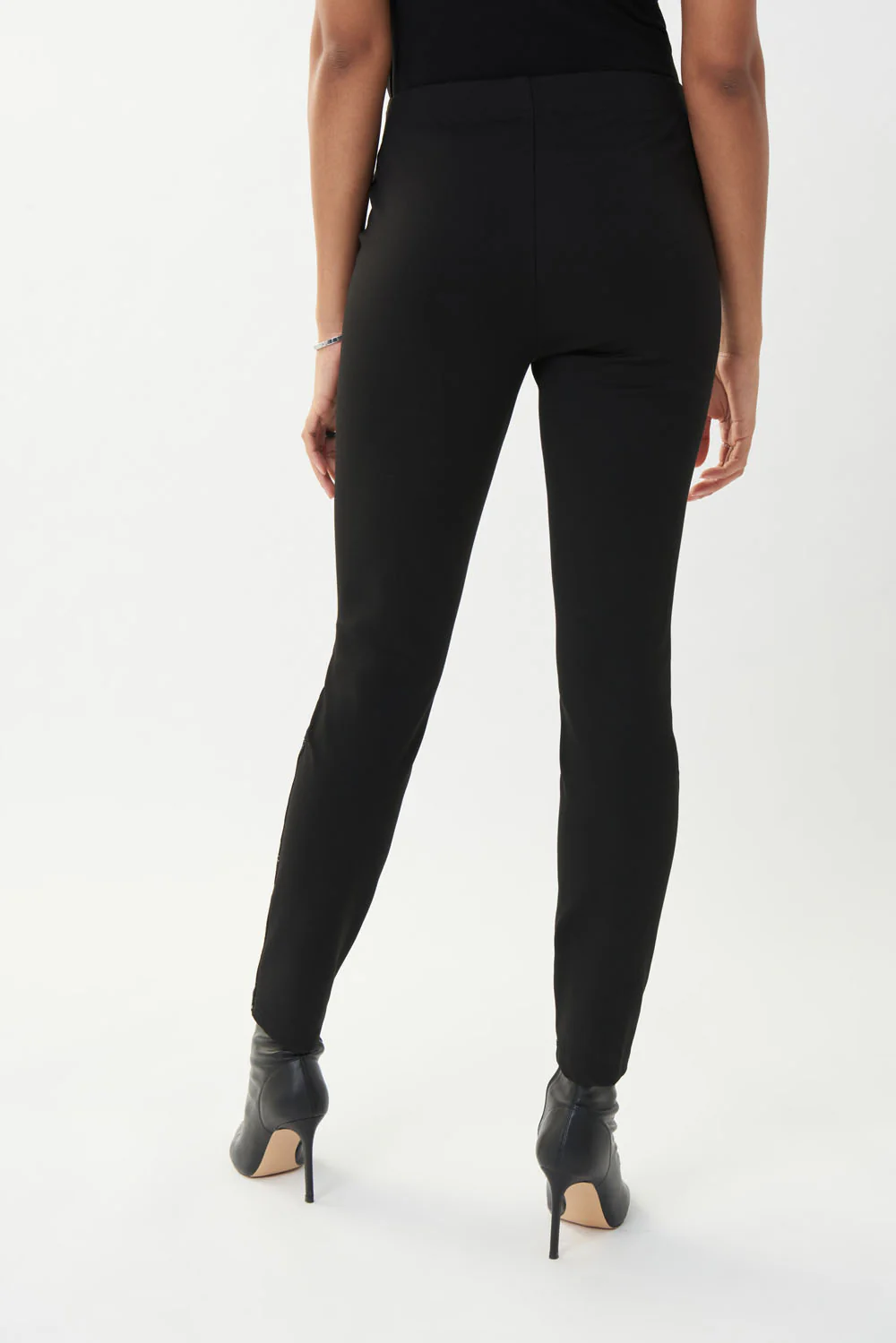 Joseph Ribkoff Black/Silver Abstract Print Pants Style 223248 - Image 4