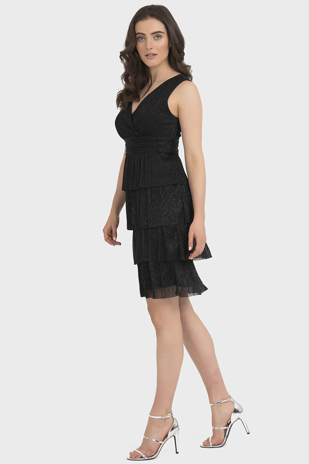 Joseph Ribkoff Black/Silver Dress Style 194560 - Image 3
