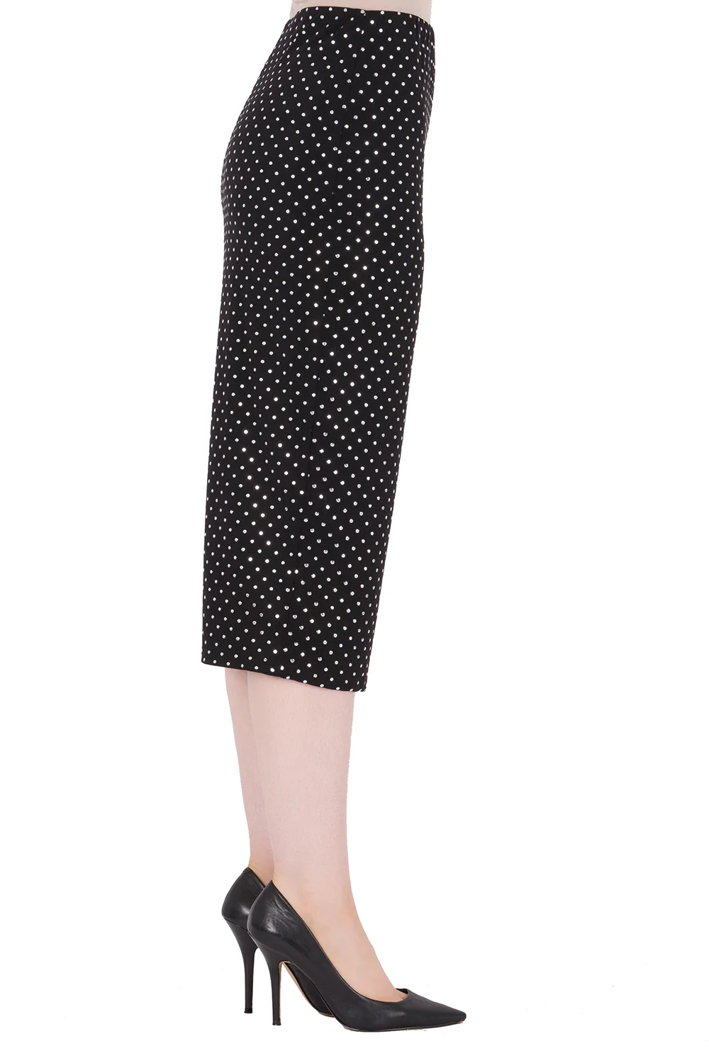 Joseph Ribkoff Black/Silver Skirt With Studs Style 191797 - Image 3