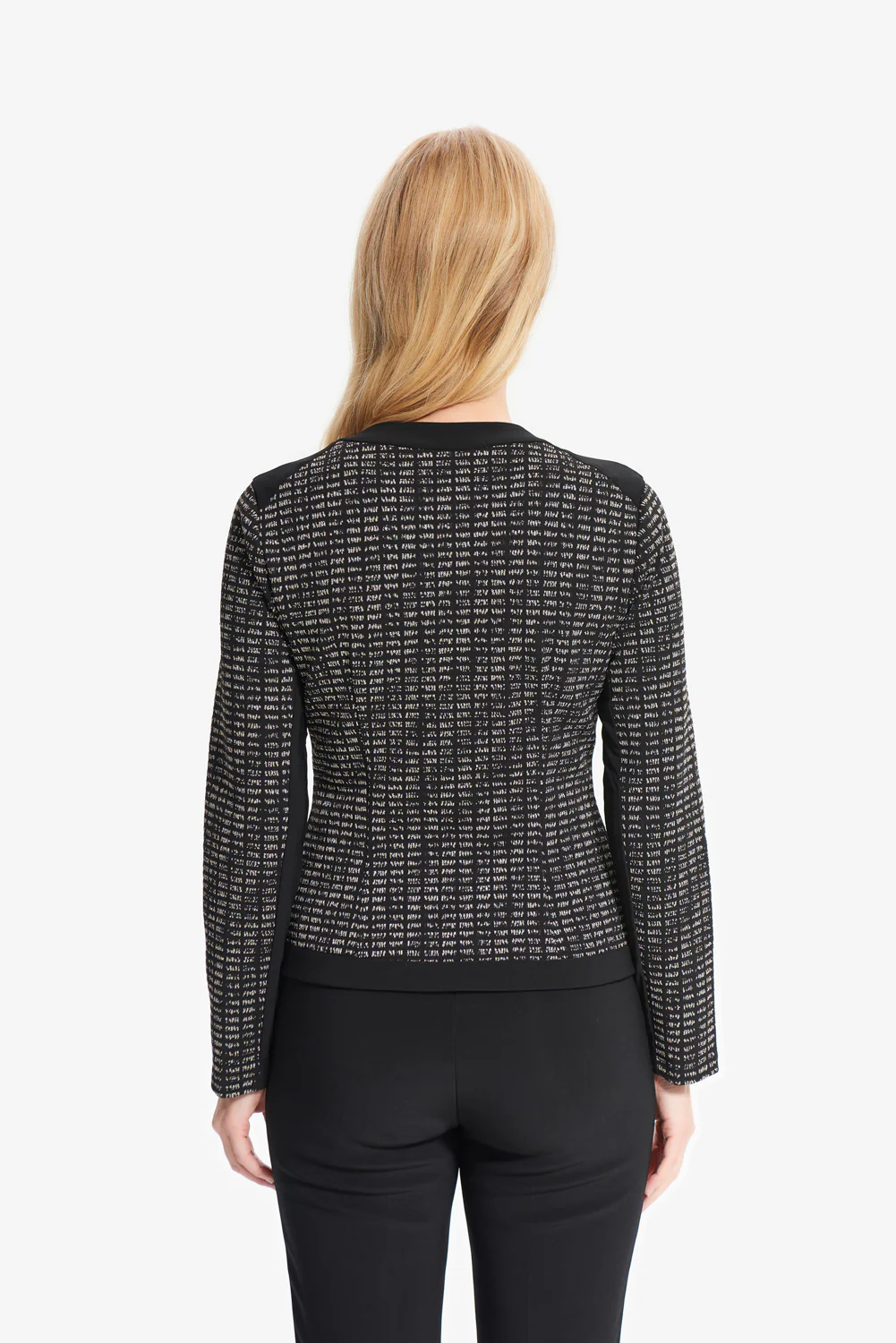 Joseph Ribkoff Black/Silver Zip Up Blazer Style 214099 - Image 5