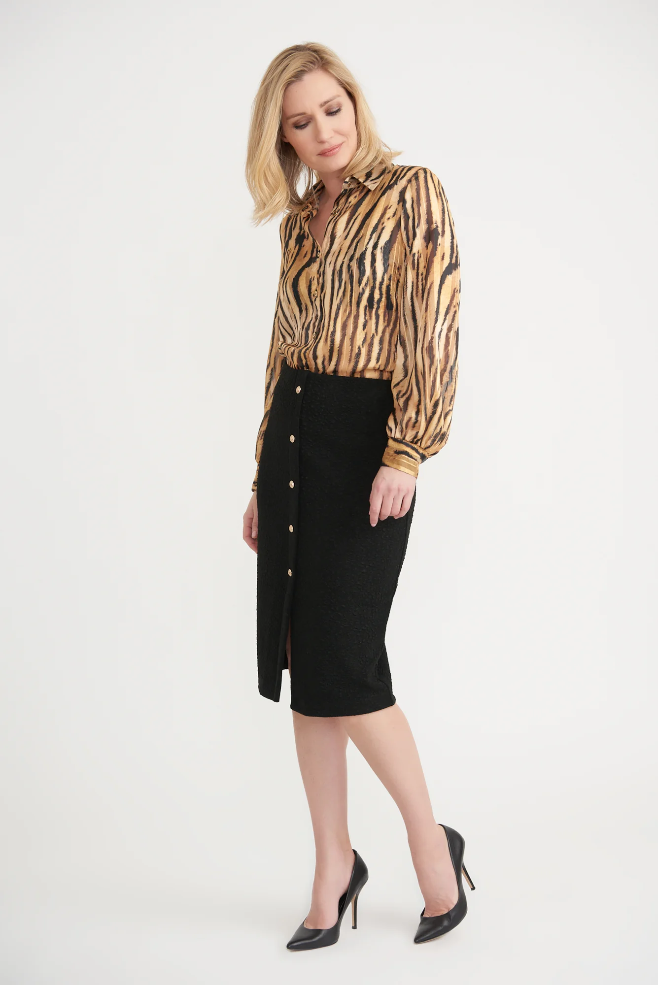 Joseph Ribkoff Black Skirt Style 203707 - Image 2