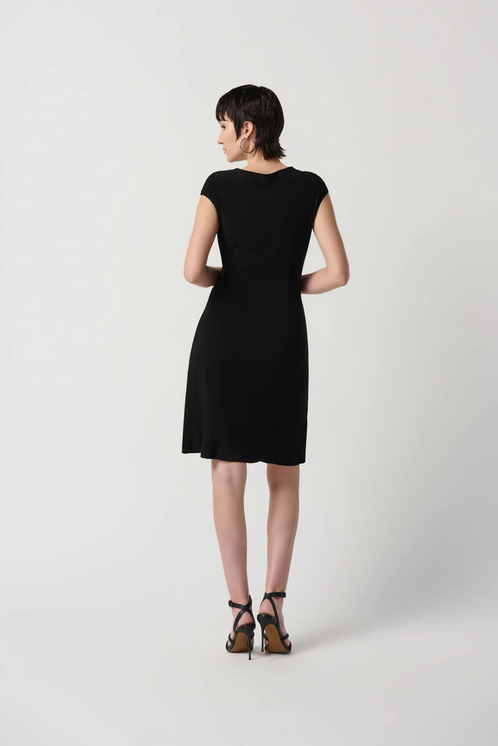 Joseph Ribkoff Black Sleeveless Wrap Dress Style 231138 - Image 3