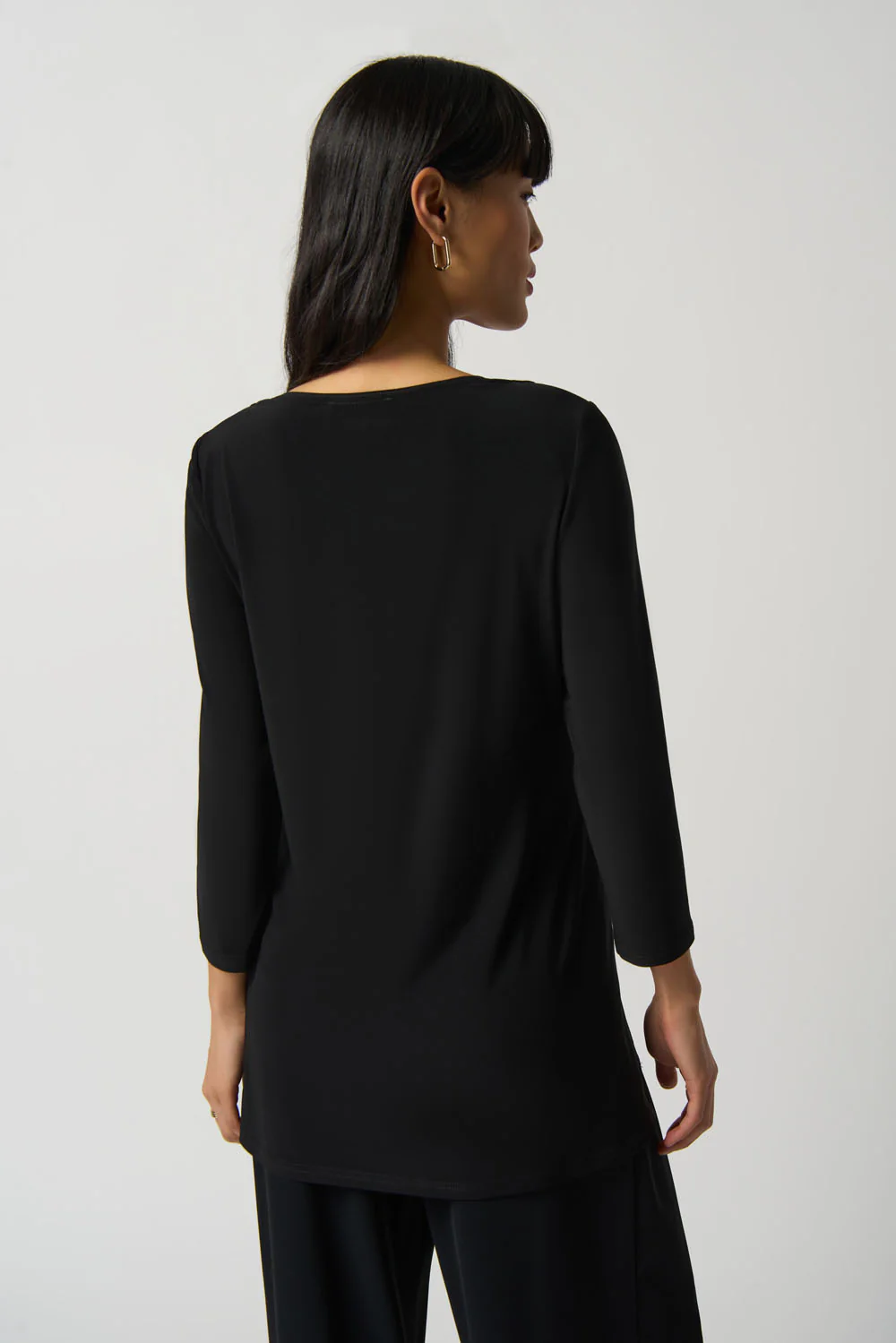 Joseph Ribkoff Black Soutache Neckline Top Style 233124 - Image 2