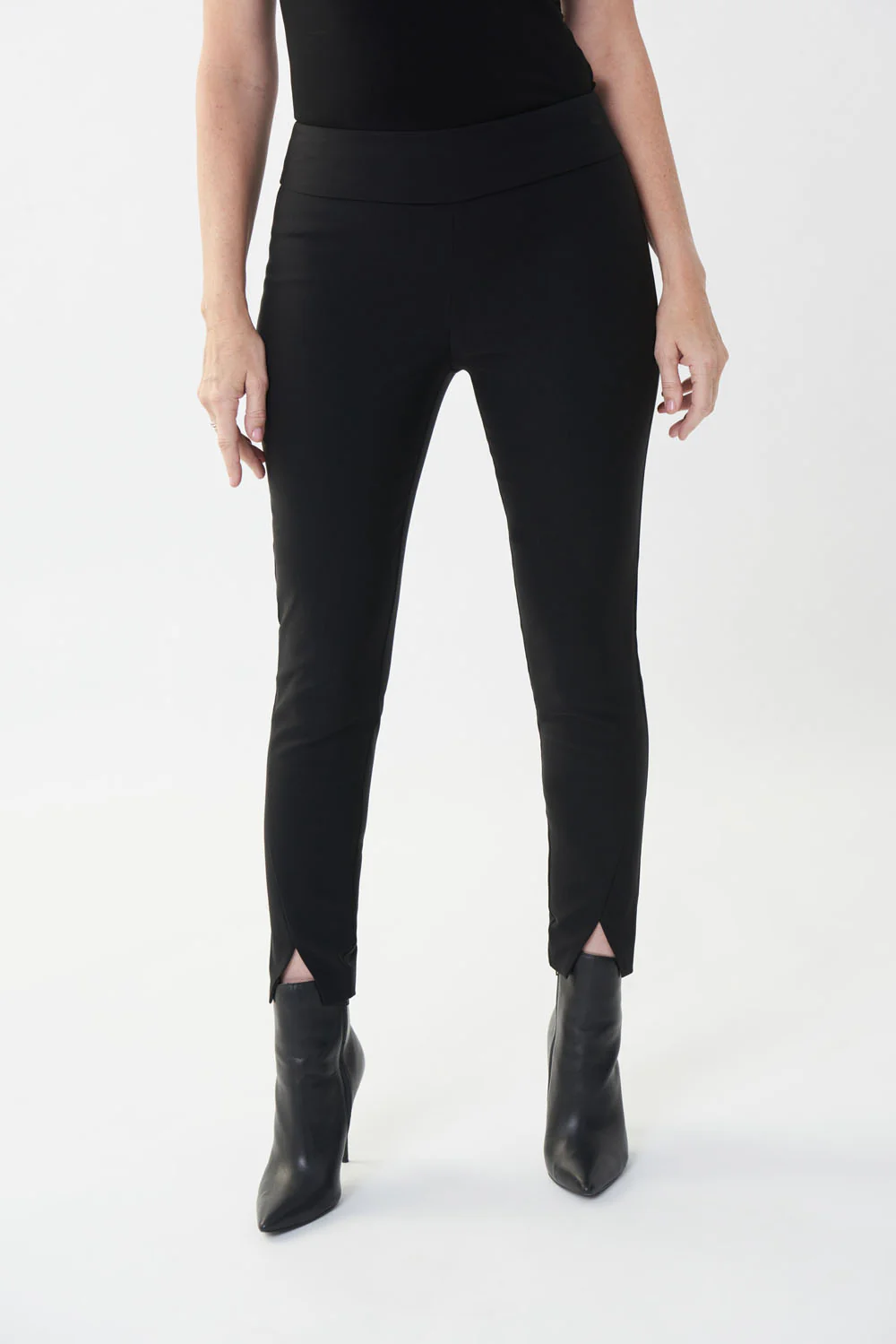 Joseph Ribkoff Black Split Hem Pants Style 223103 - Image 2