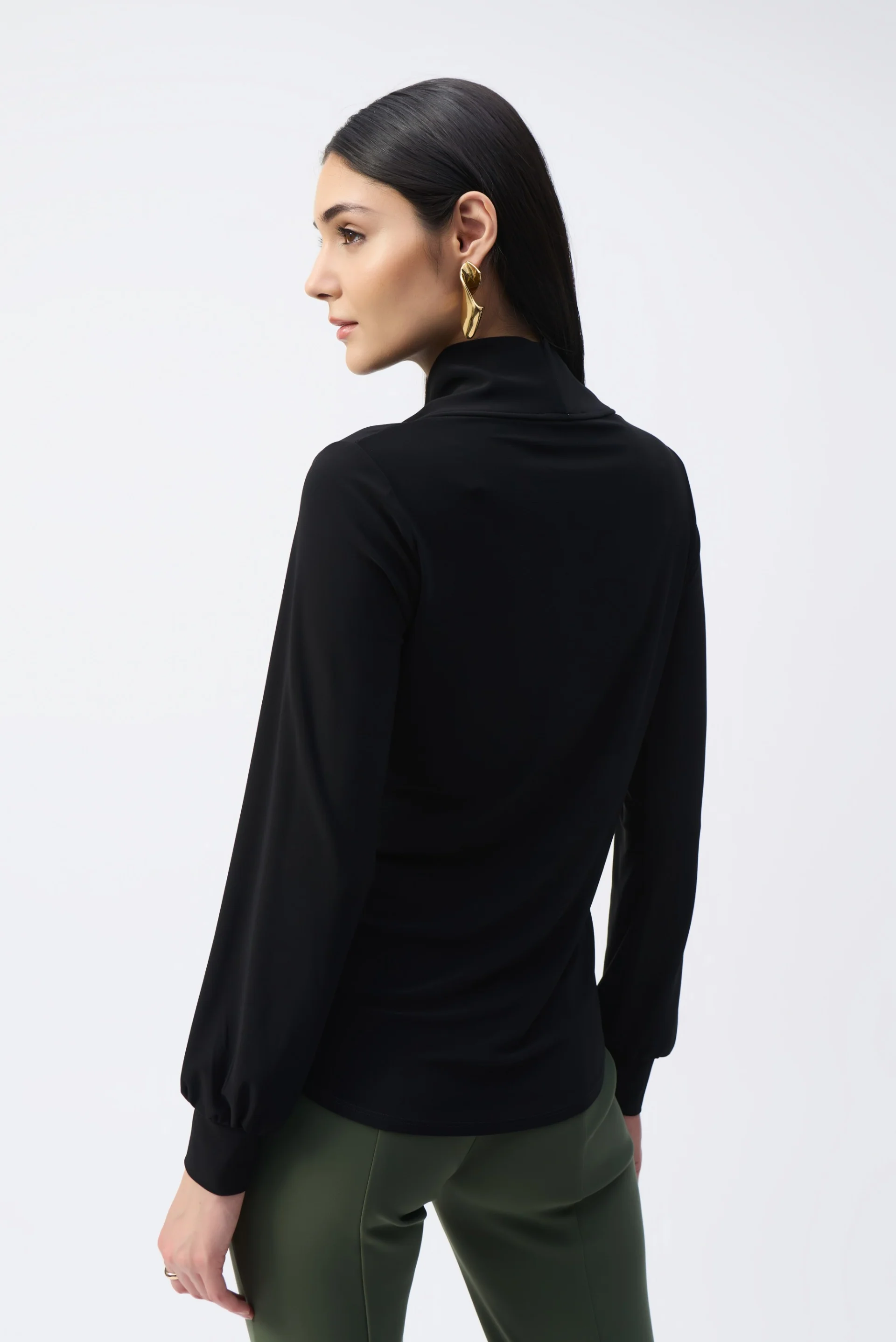Joseph Ribkoff Black Straight Cowl Collar Top Style 243063 - Image 2