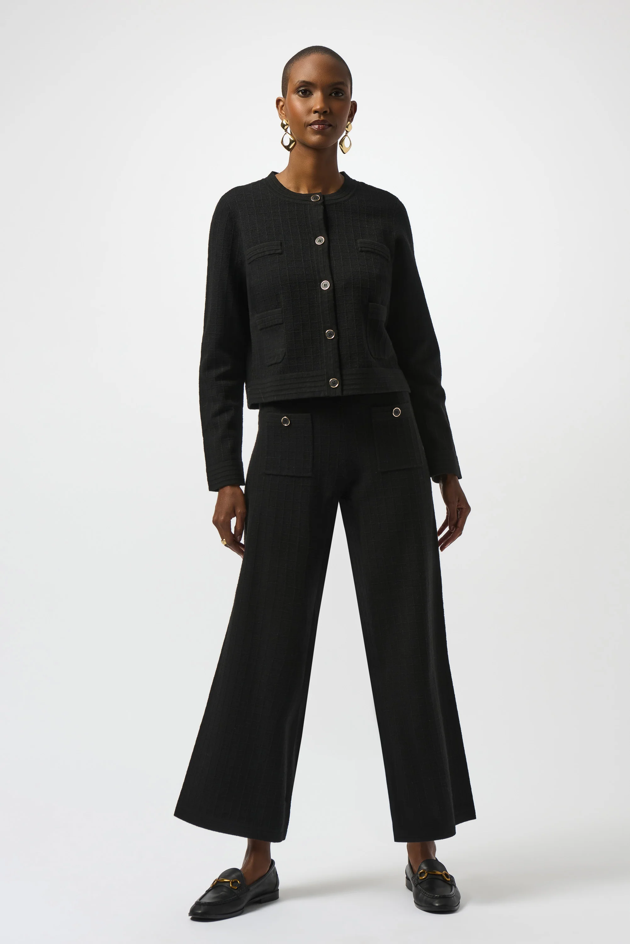 Joseph Ribkoff Black Straight Leg Pants Style 253984 - Image 5