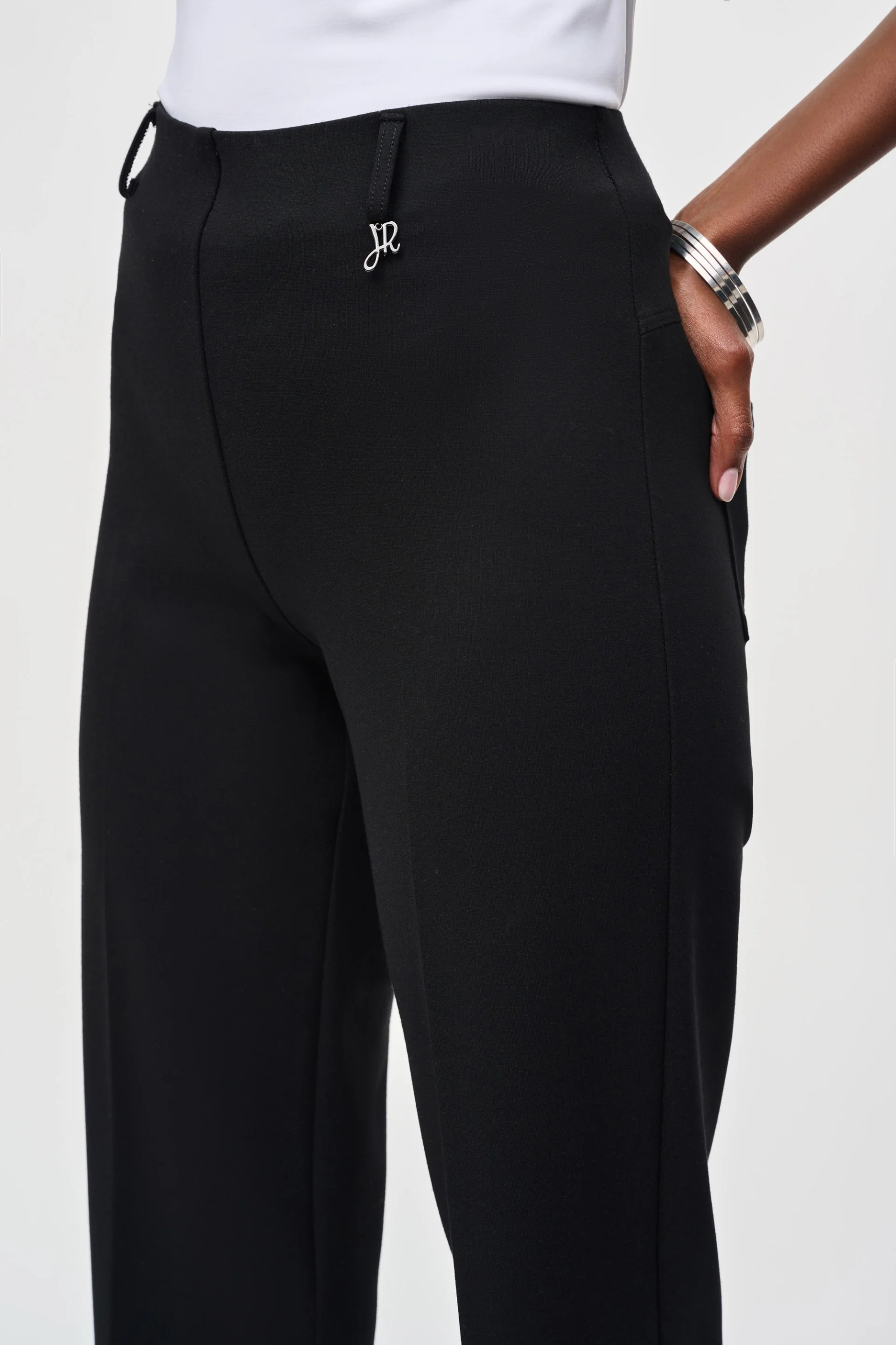 Joseph Ribkoff Black Straight Pull-On Pants Style 243049 - Image 3