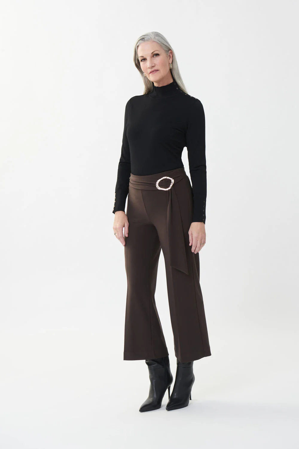 Joseph Ribkoff Black Studded Sweater Style 223954 - Image 3