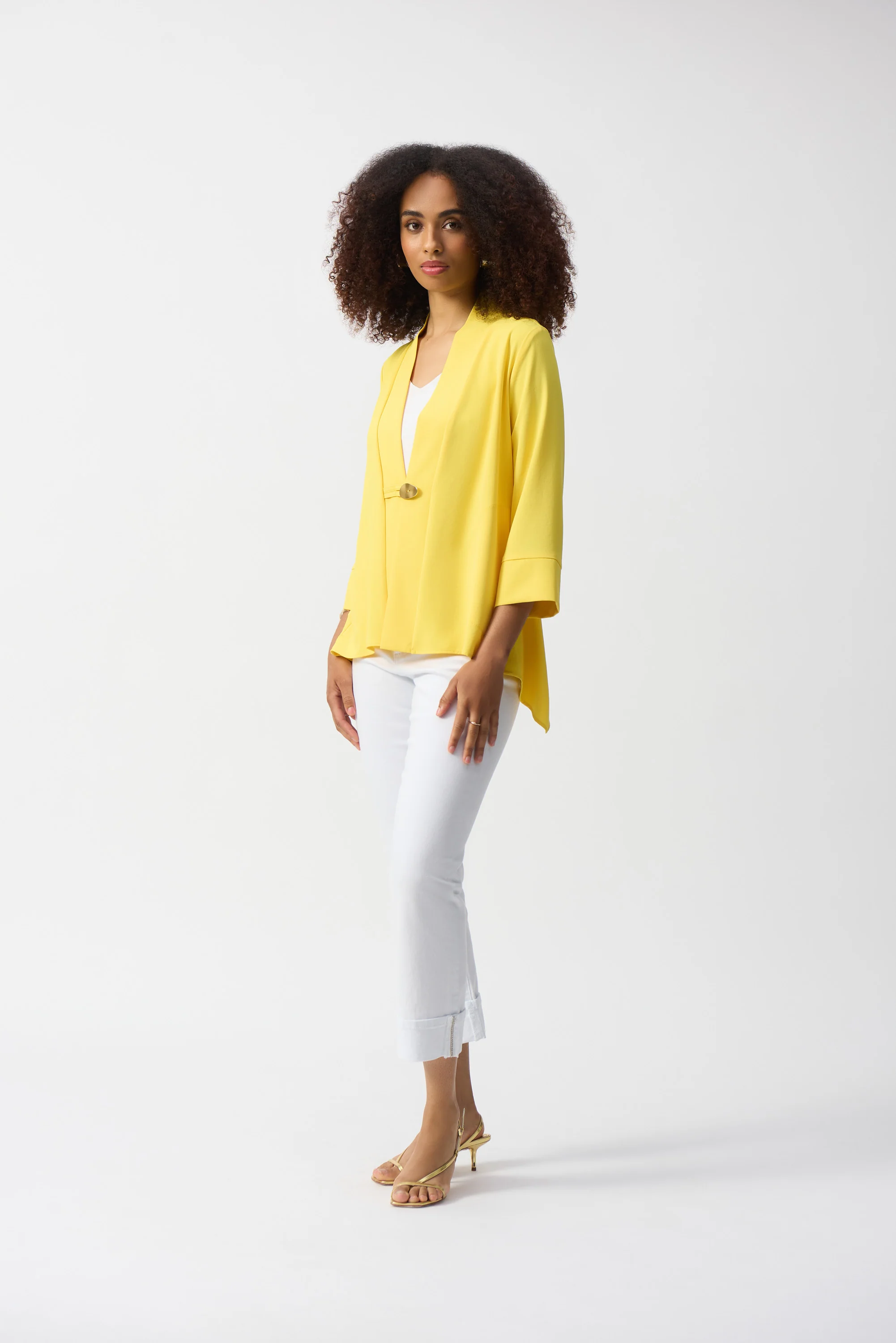 Joseph Ribkoff Textured Woven Trapeze Jacket Style 251101 - Image 4