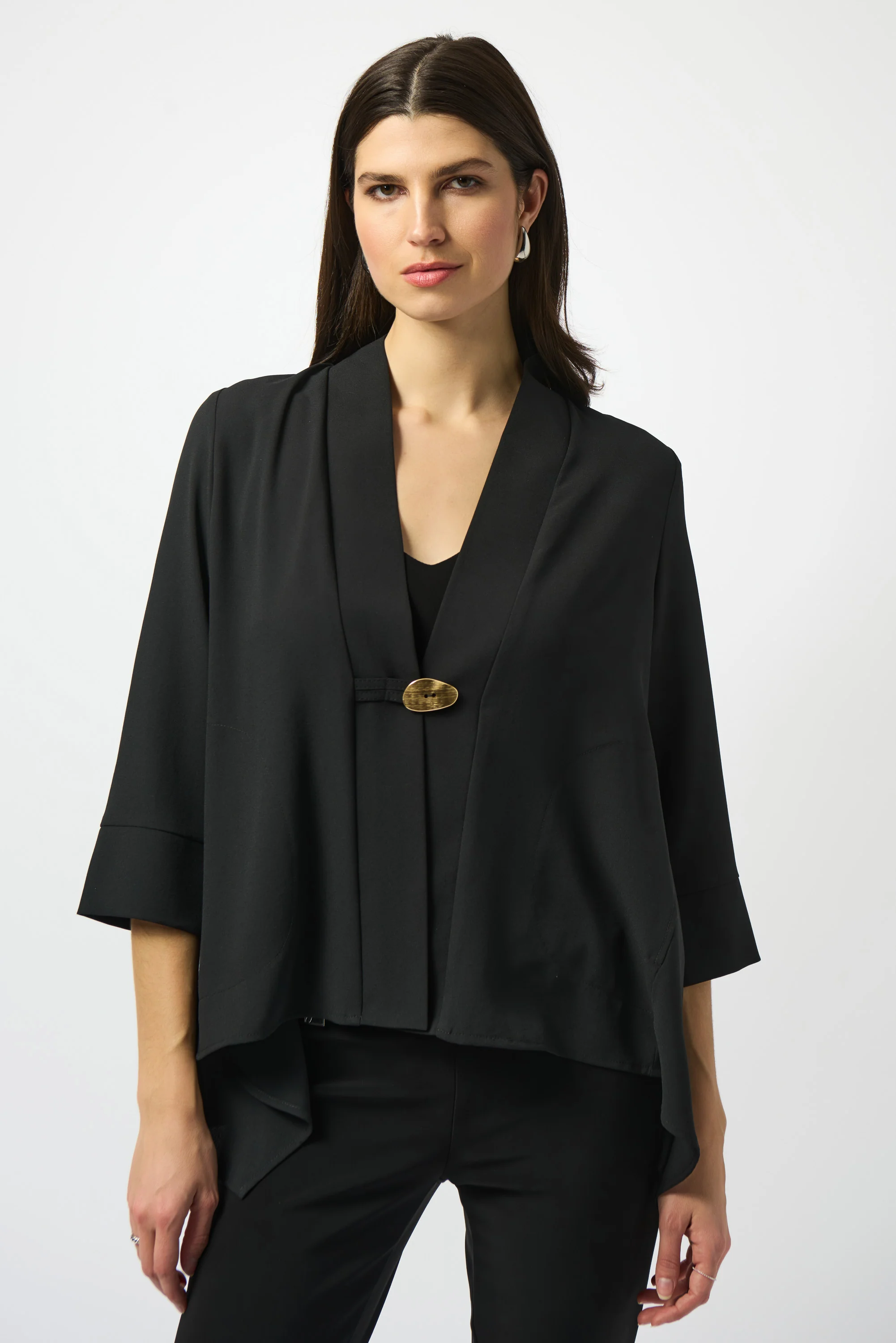Joseph Ribkoff Textured Woven Trapeze Jacket Style 251101 - Image 5