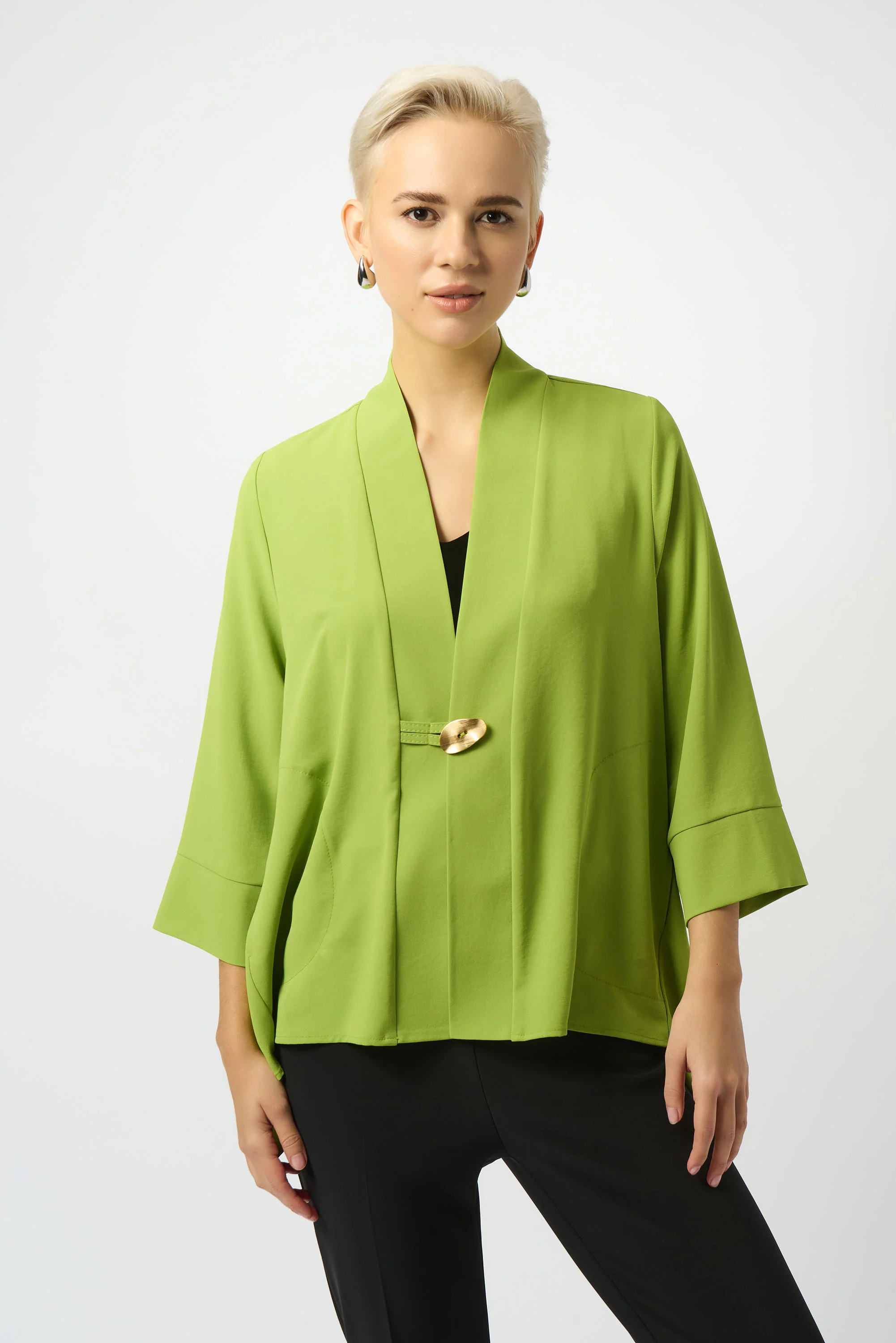 Joseph Ribkoff Textured Woven Trapeze Jacket Style 251101 - Image 7