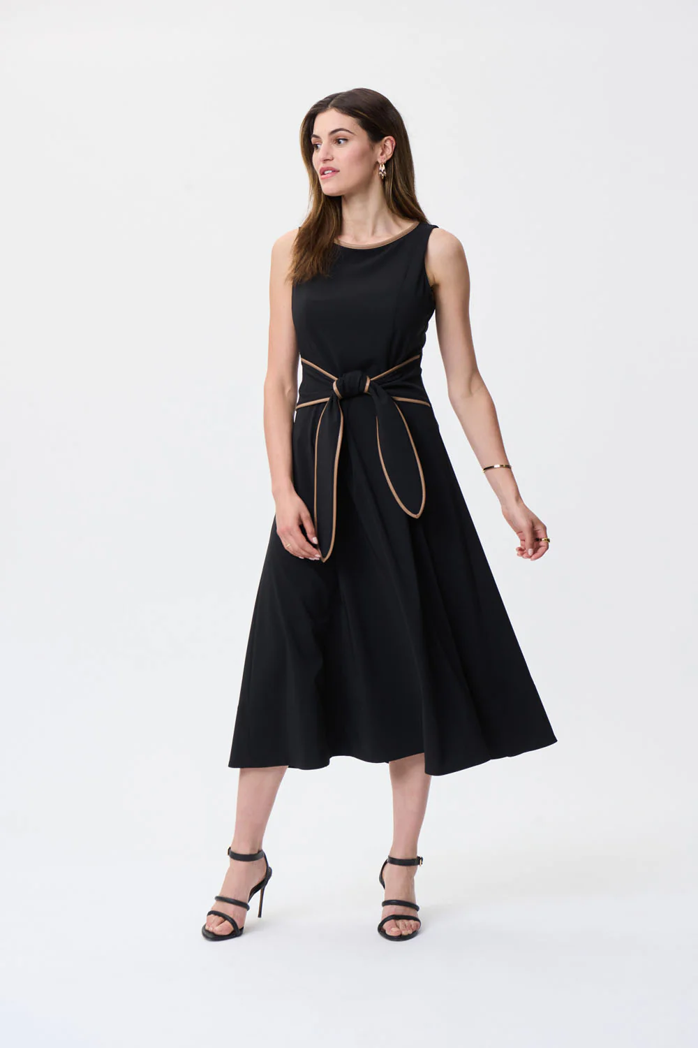 Joseph Ribkoff Black/Tiger's Eye Dress Style 231214 - Image 4