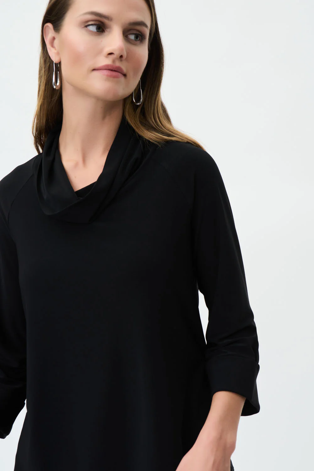 Joseph Ribkoff Black Mock Neck Top Style 223218 - Image 2