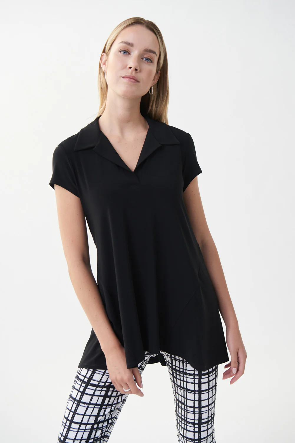 Joseph Ribkoff Black Trapeze Top Style 222040 - Image 2
