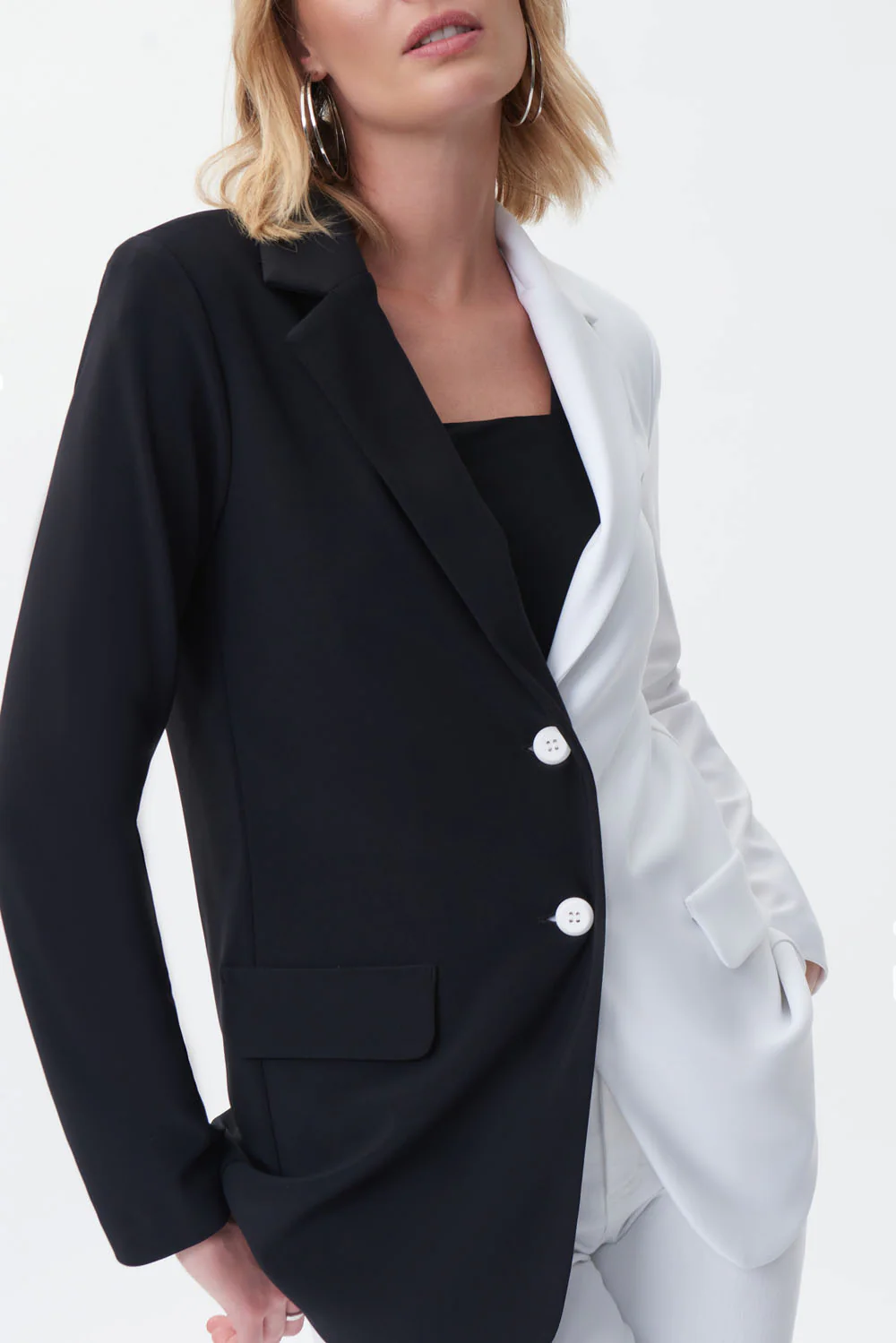 Joseph Ribkoff Black/Vanilla Blazer Style 231295 - Image 2