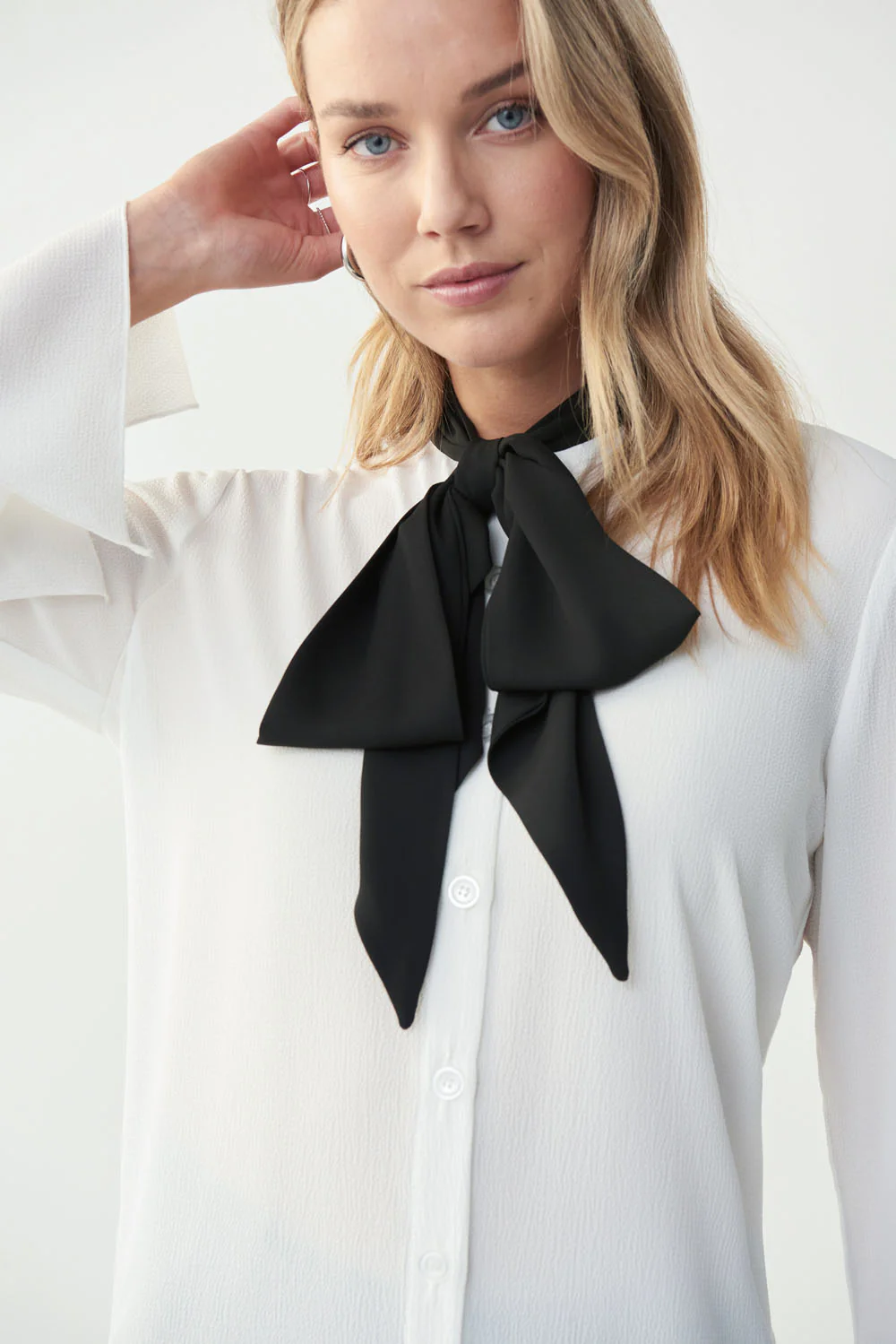 Joseph Ribkoff Black/Vanilla Blouse Style 221094 - Image 3