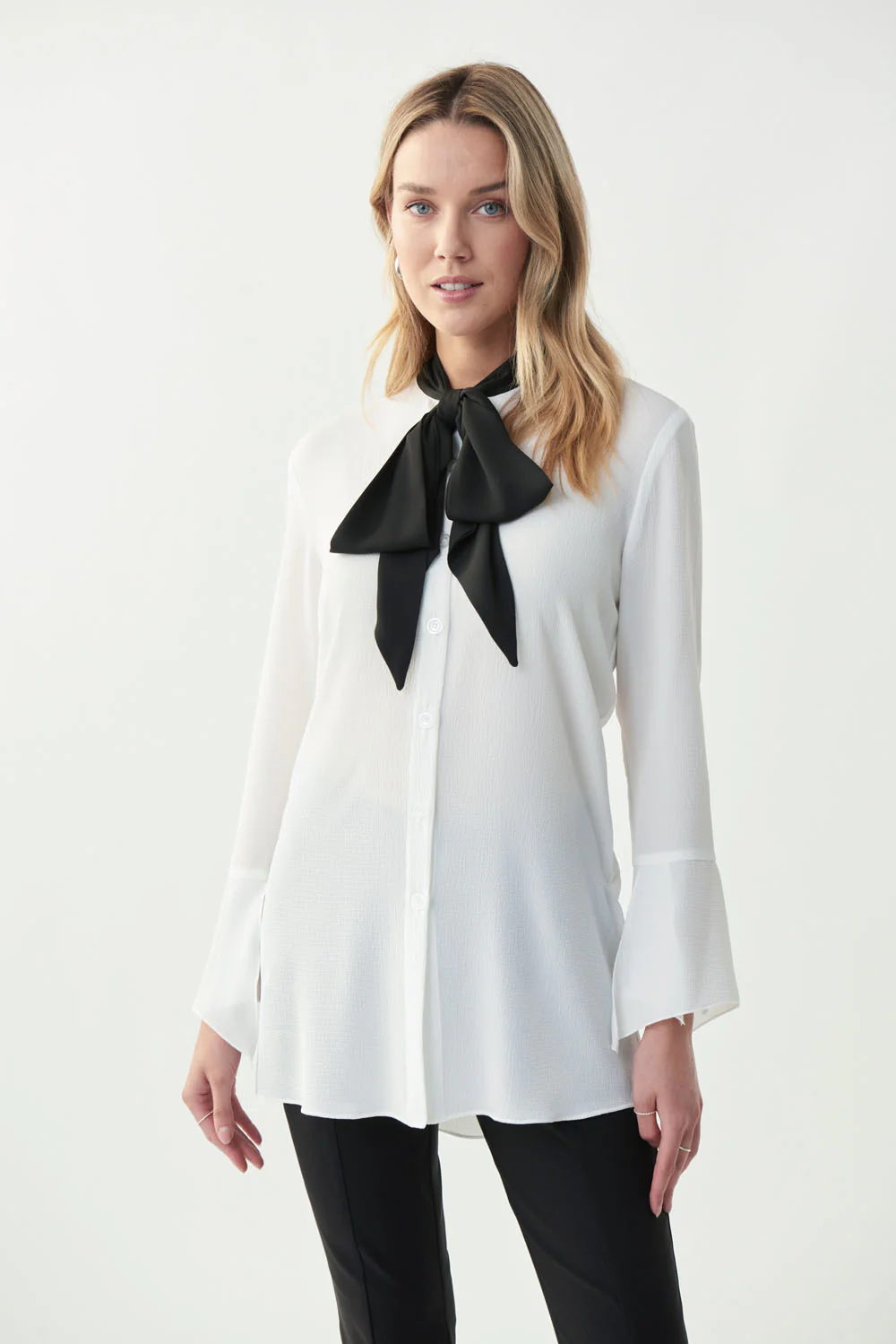 Joseph Ribkoff Black/Vanilla Blouse Style 221094 - Image 4