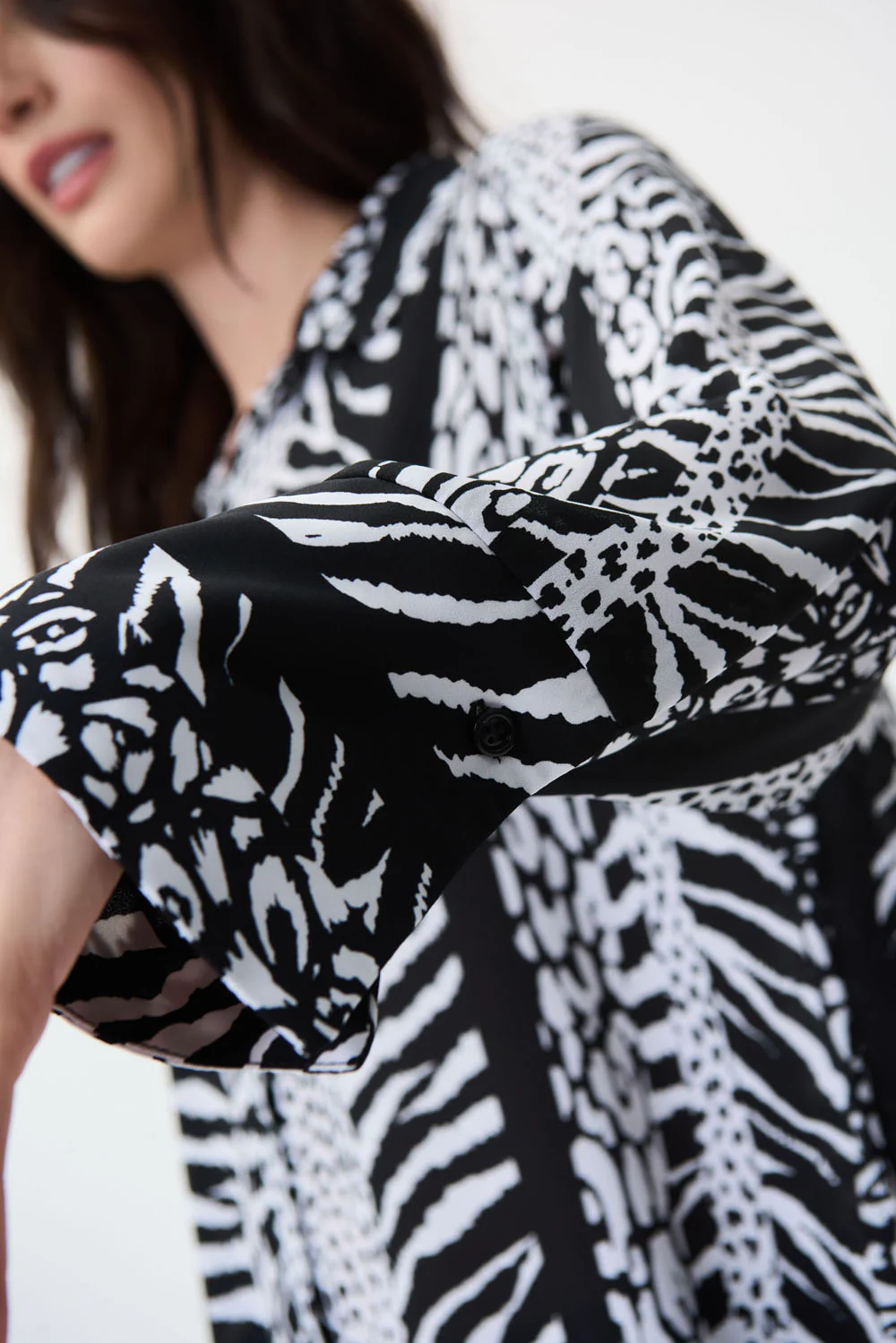 Joseph Ribkoff Black/Vanilla Blouse Style 231096 - Image 2