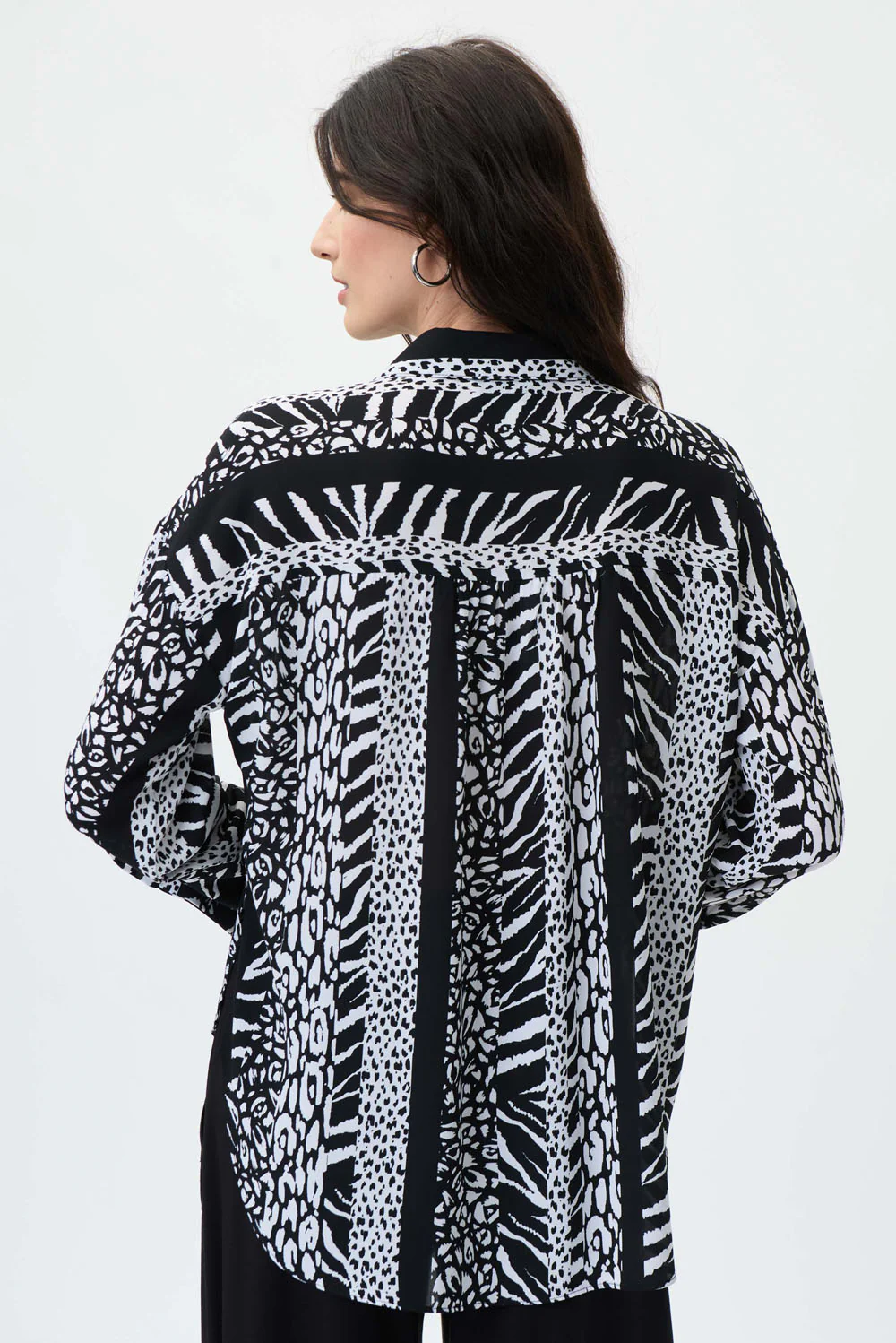 Joseph Ribkoff Black/Vanilla Blouse Style 231096 - Image 3