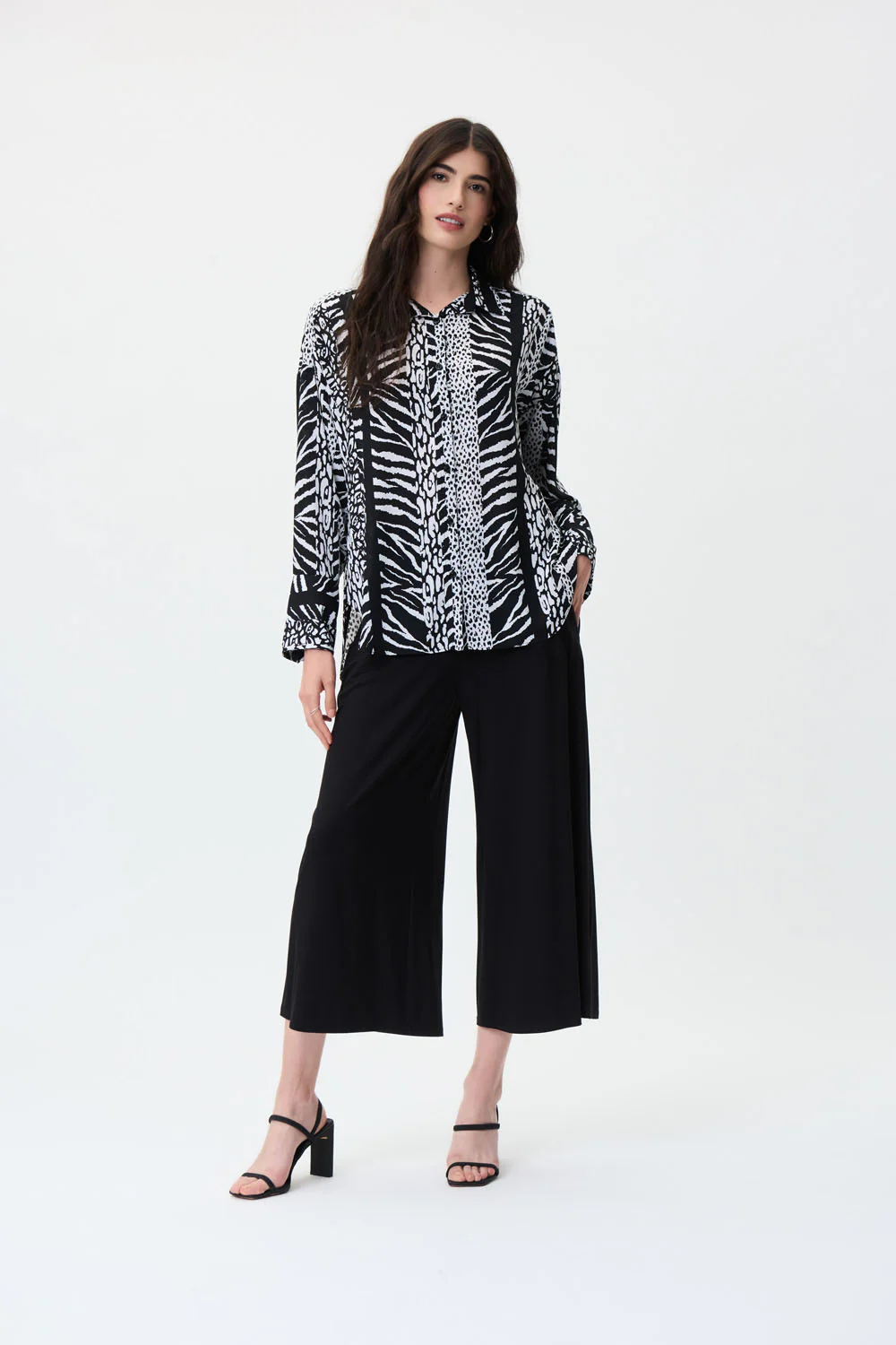 Joseph Ribkoff Black/Vanilla Blouse Style 231096 - Image 4