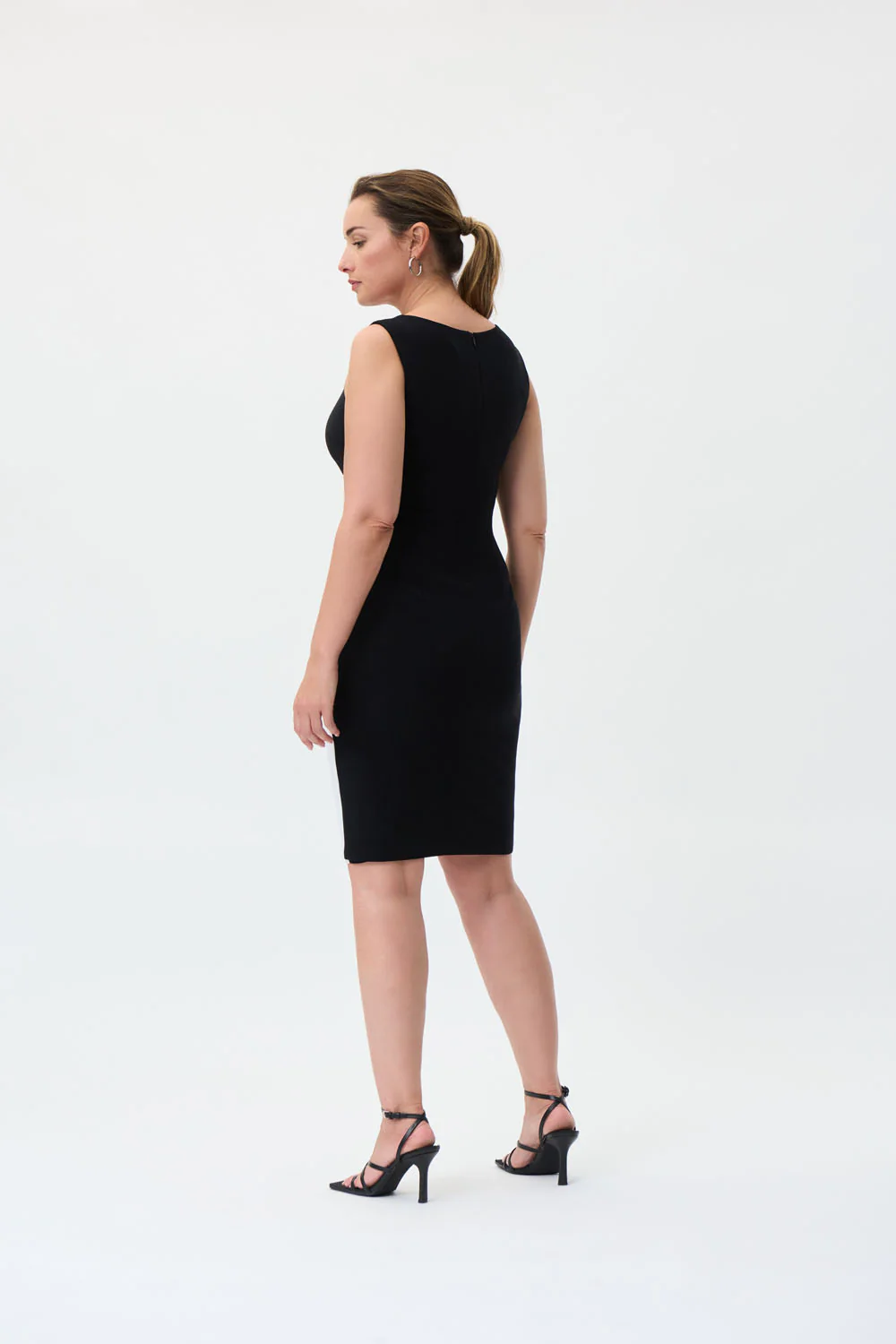 Joseph Ribkoff Black/Vanilla Color-Blocked Dress Style 231103 - Image 3