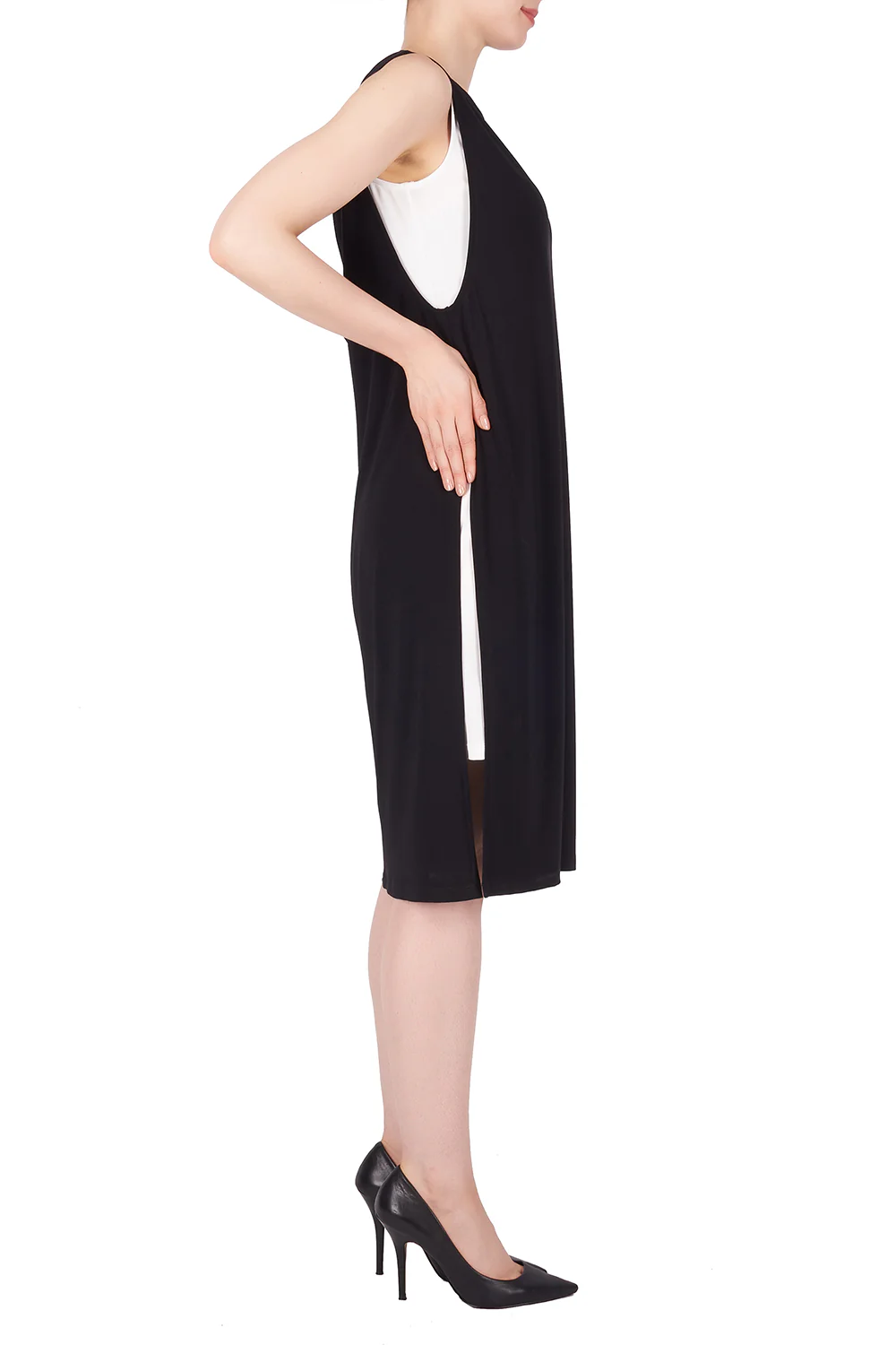 Joseph Ribkoff Black/Vanilla Dress Style 191001 - Image 2